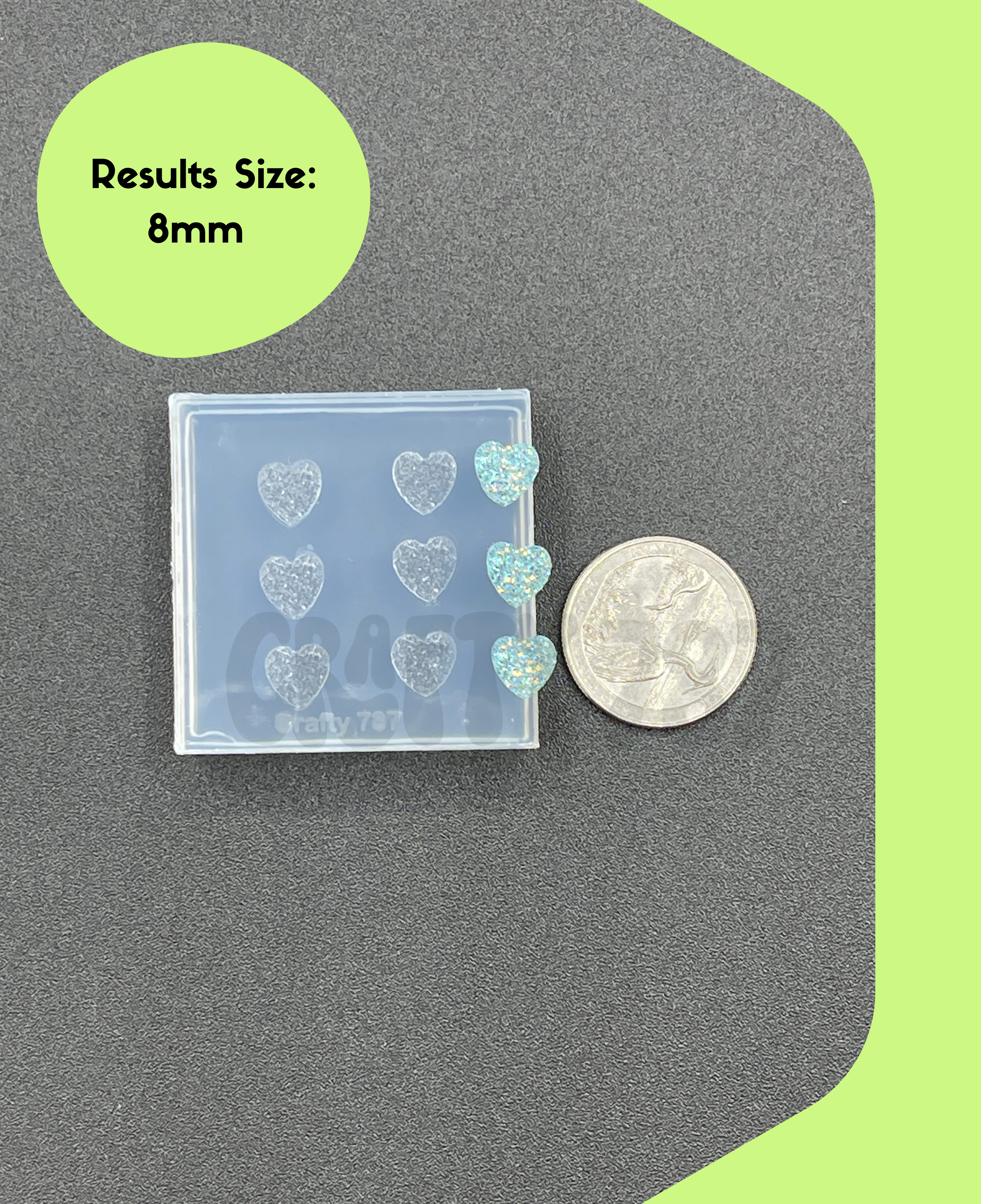 Druzy Heart 8mm Silicone Mold (B5)