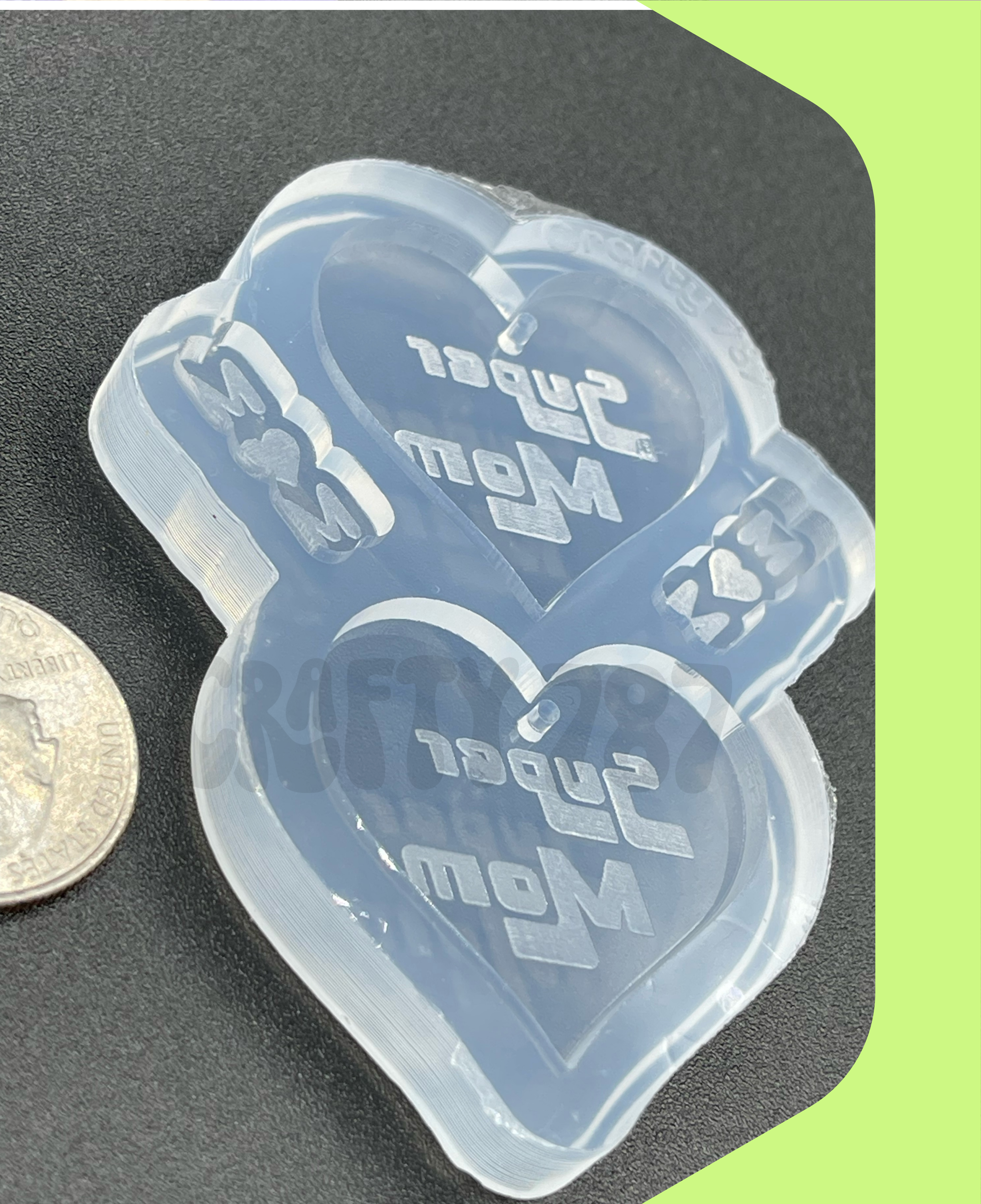 Super Mom Dangle Earring Silicone Mold (C15)