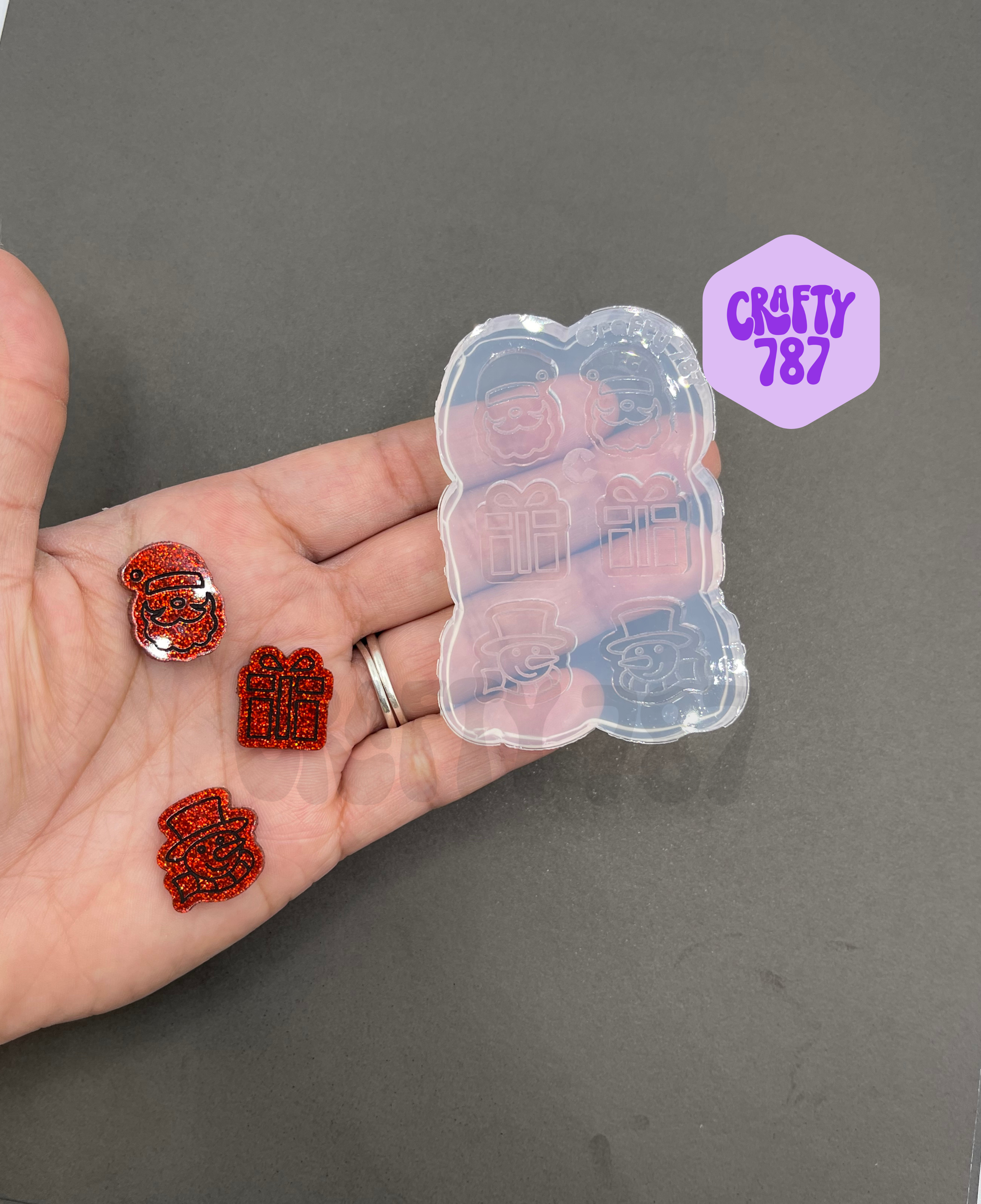 Christmas Variety Studs Silicone Mold, Bits Mold (B14)