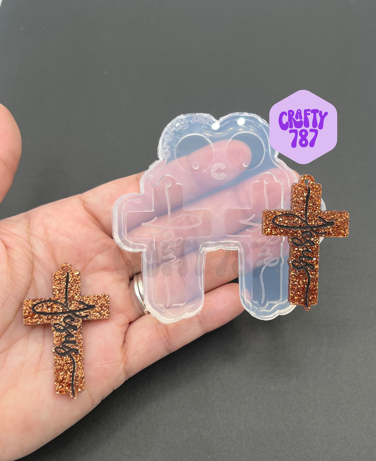 Cross Dangle Earring Silicone Mold, Keychain Mold (C14)