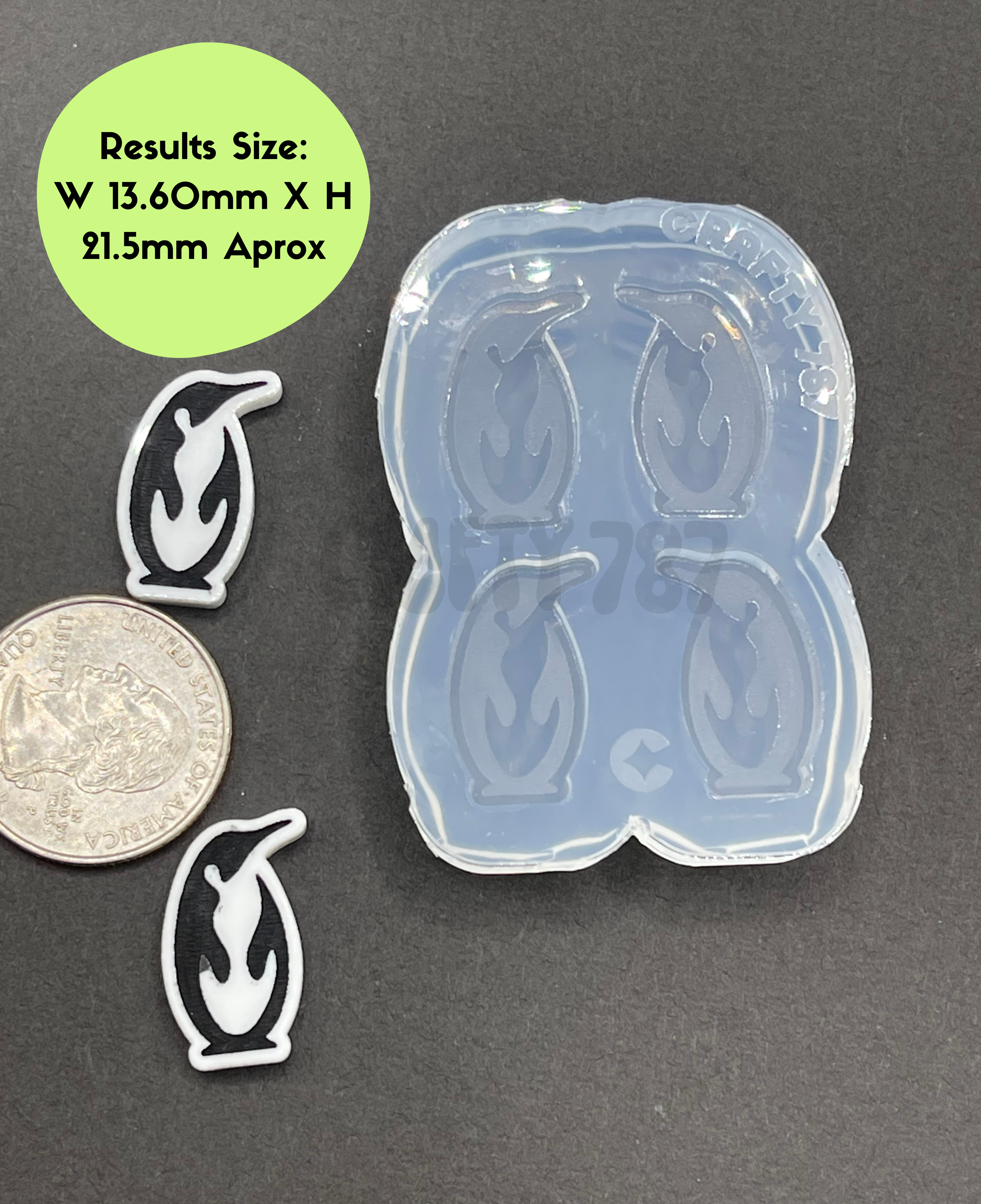 Penguin Studs Earring/Bits Silicone Mold (A13)