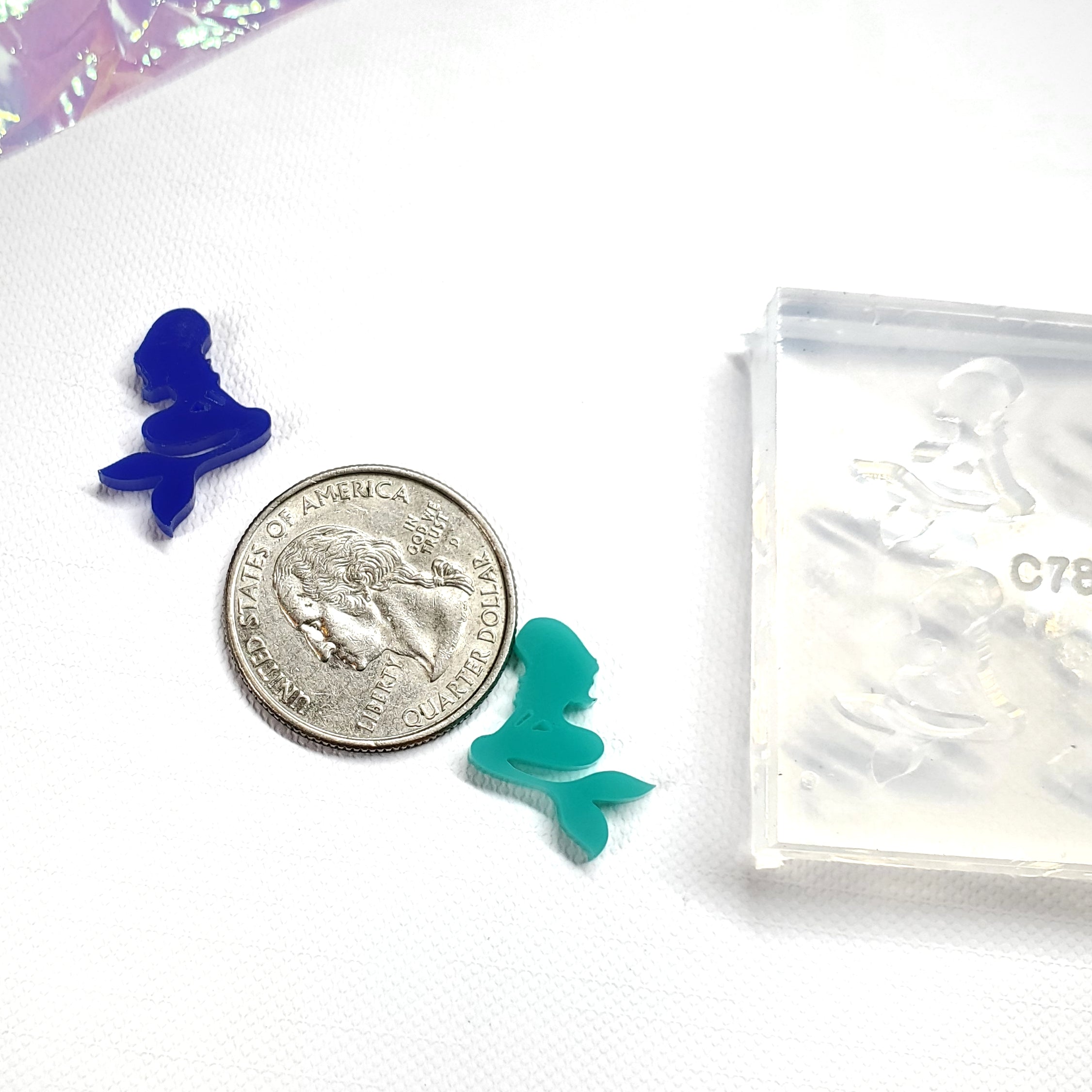 Mermaid Earring Silicone Mold | Studs Earring Mold | Resin Mold | Crafter mold  | Sea 2 pairs (A9)