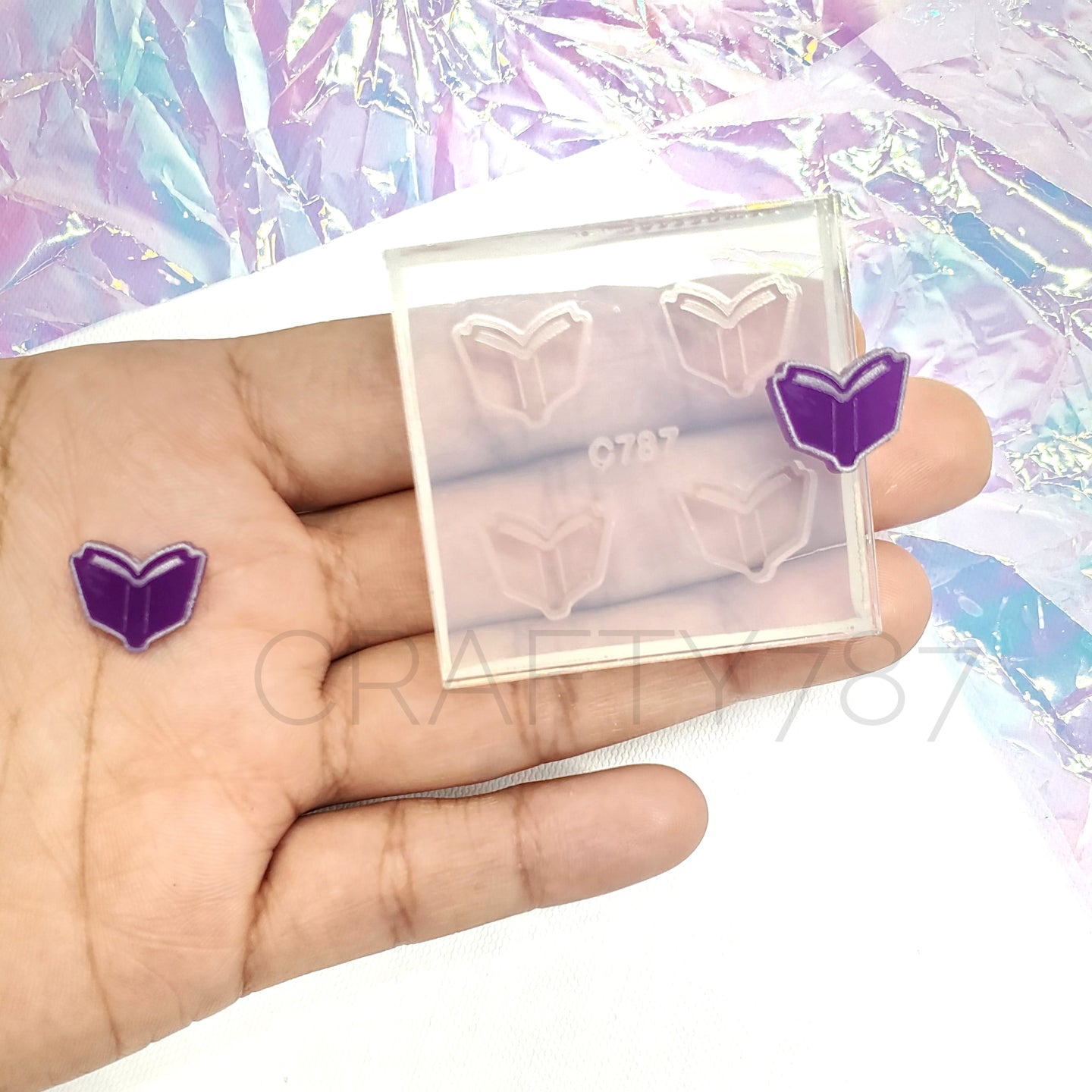 Open Book Stud Earring Mold(A4)