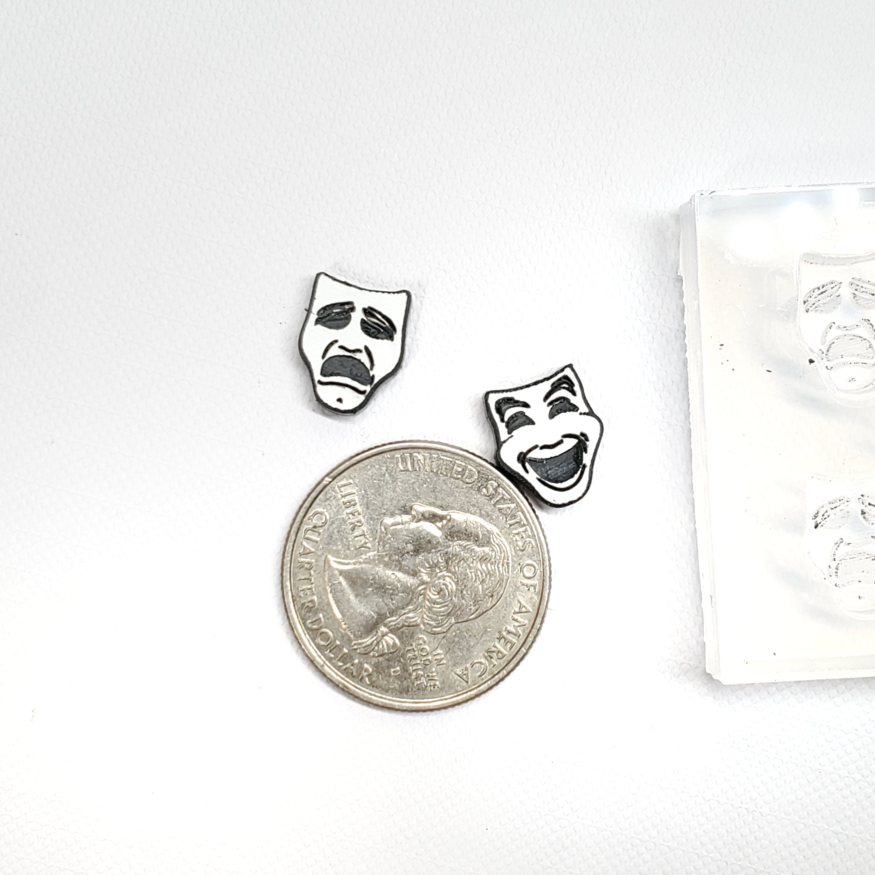 Drama Masks Stud Earrings Silicone Mold(A12)