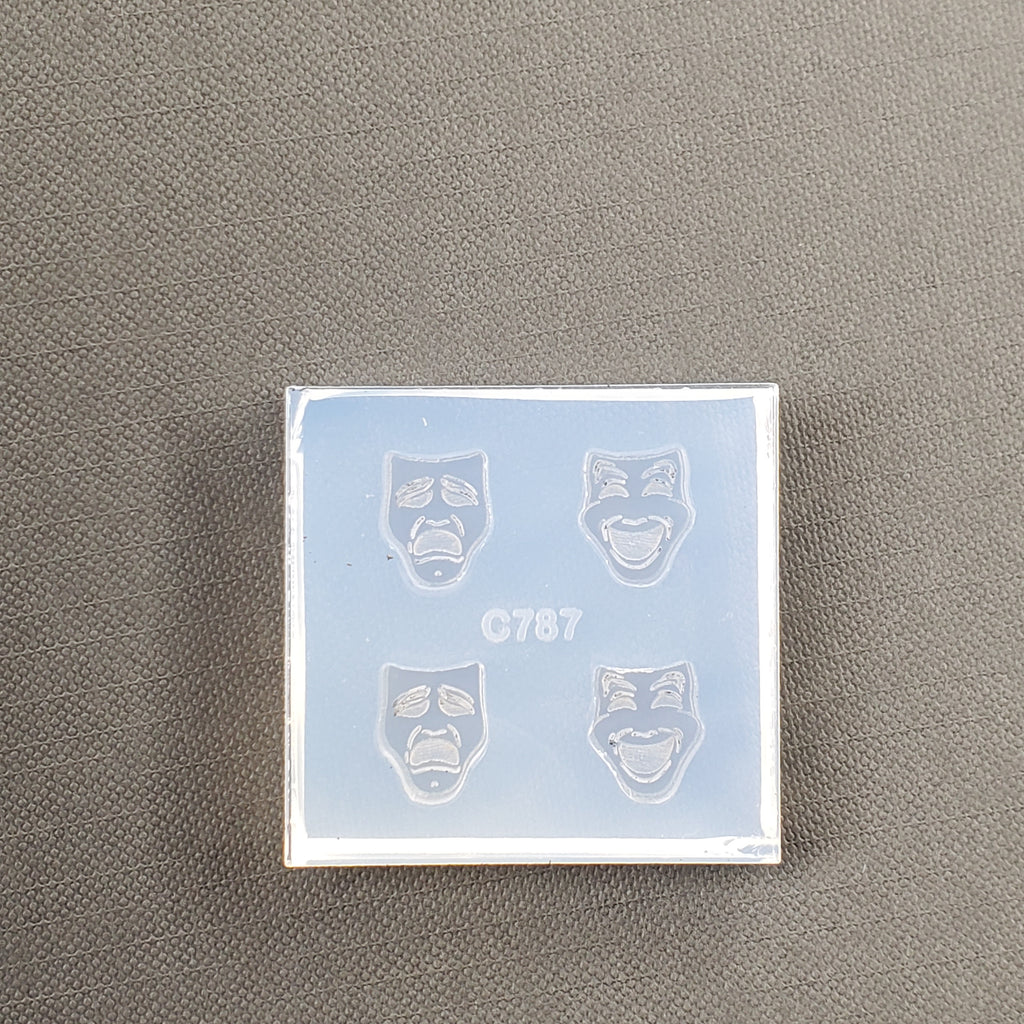 Drama Masks Stud Earrings Silicone Mold(A12)