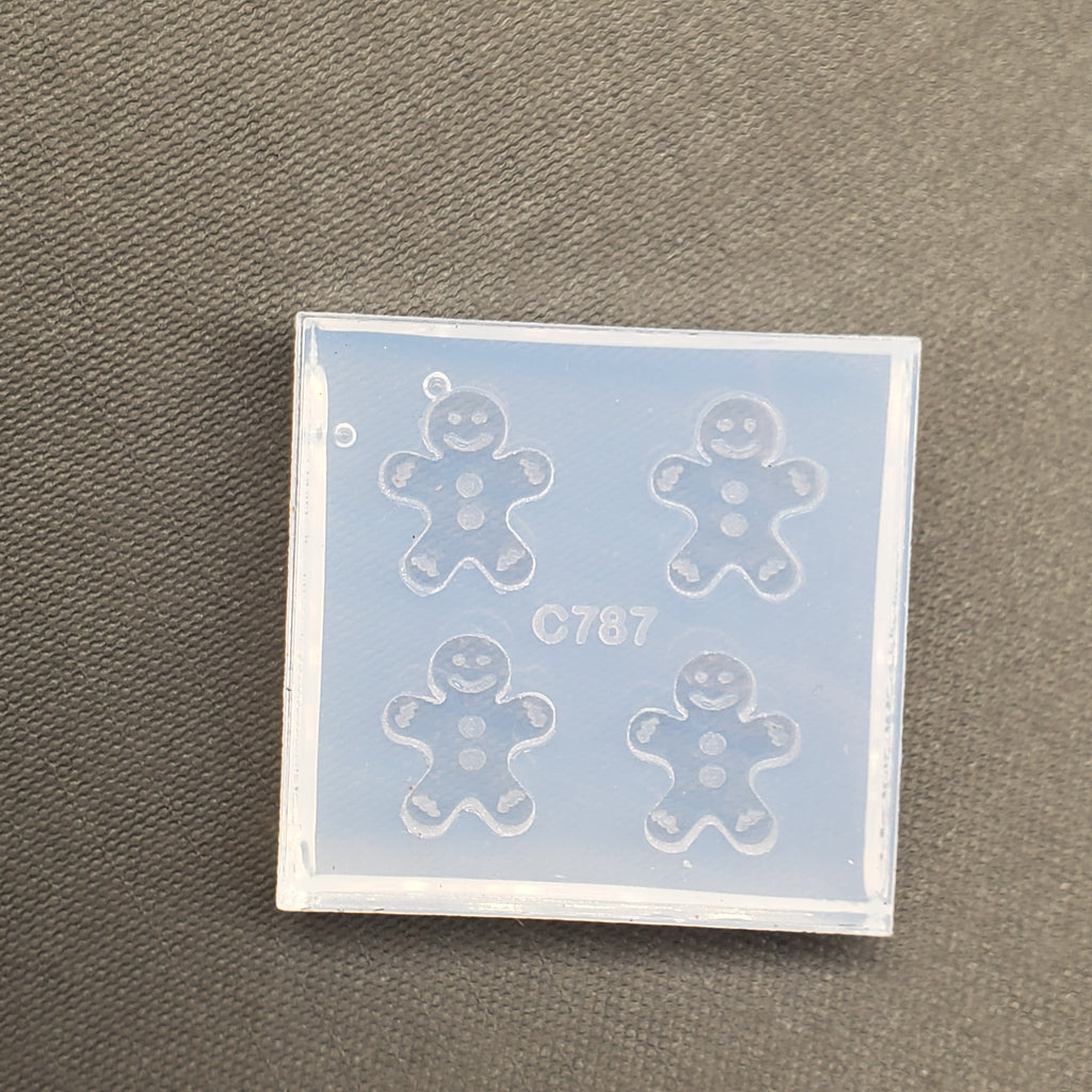 Gingerbread Man Stud Earrings Silicone Mold(A5)