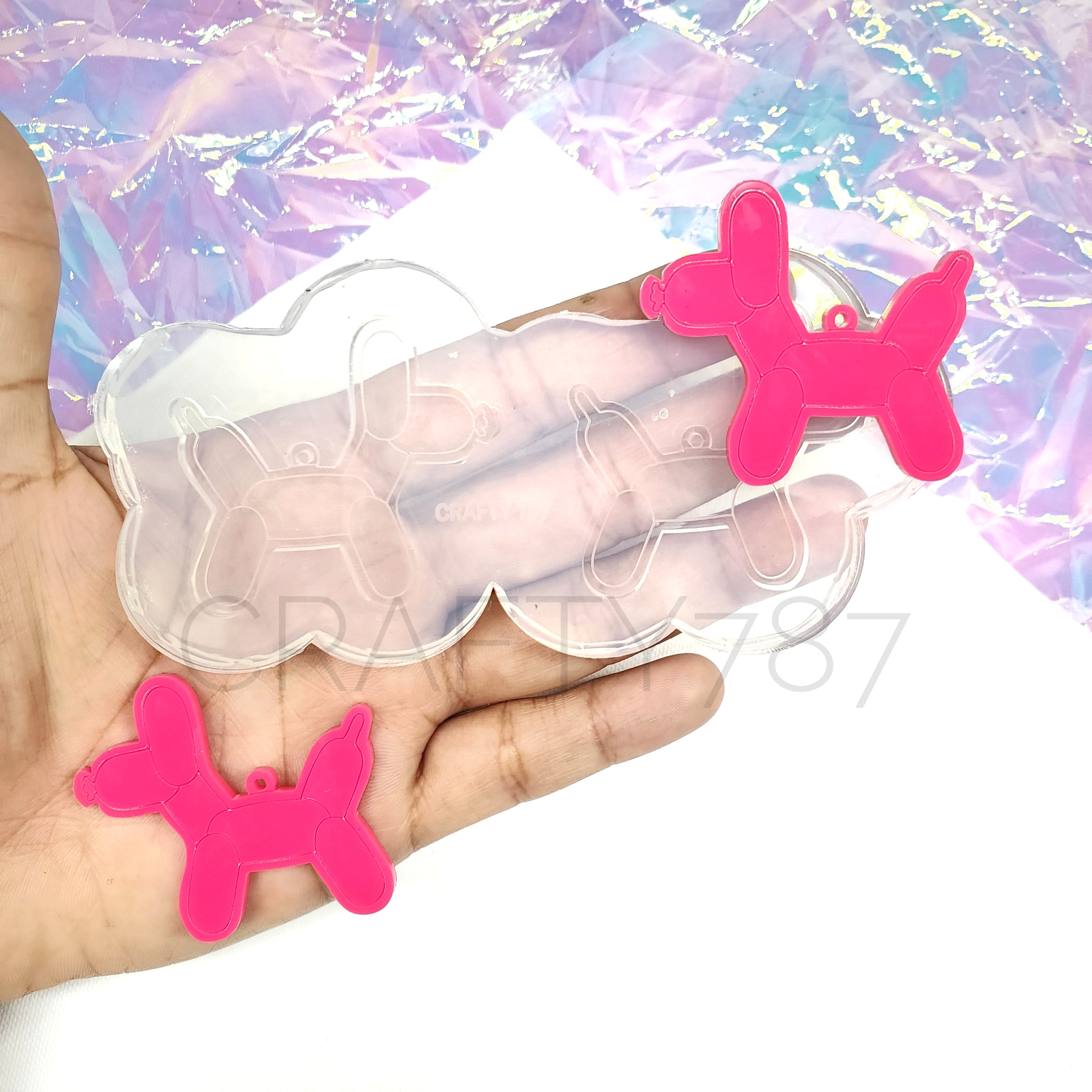 Balloon Dog Dangle Earrings Silicone Mold with Loop Hole(C2)