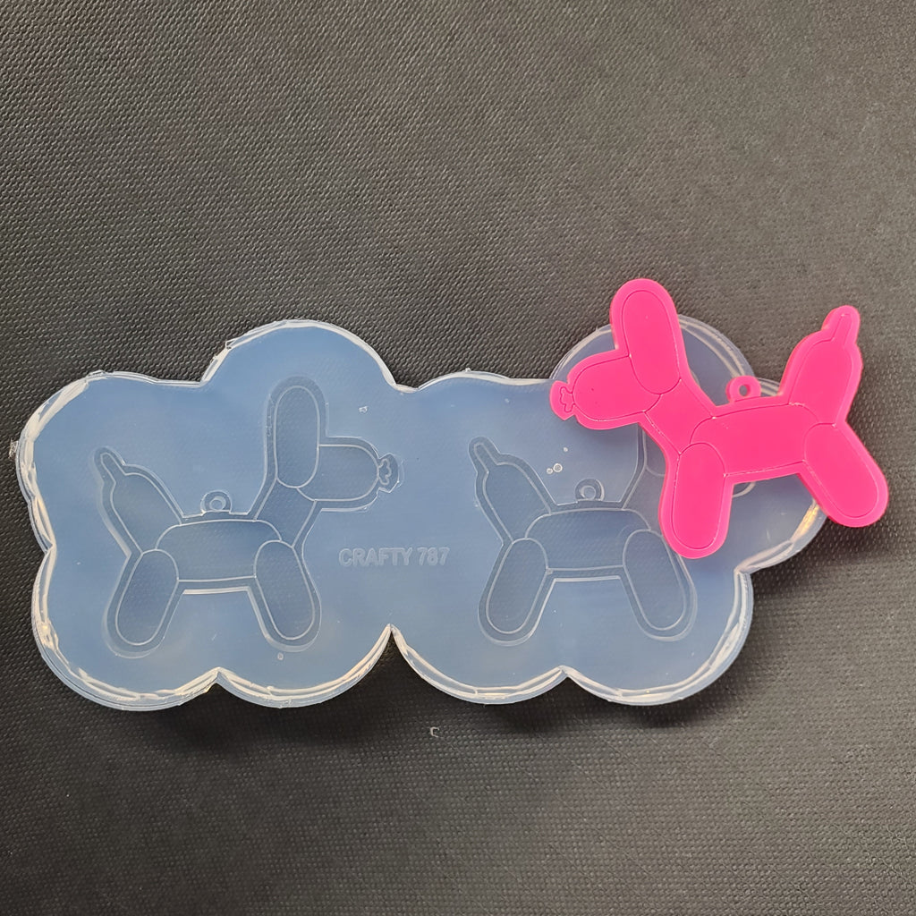 Balloon Dog Dangle Earrings Silicone Mold with Loop Hole(C2)