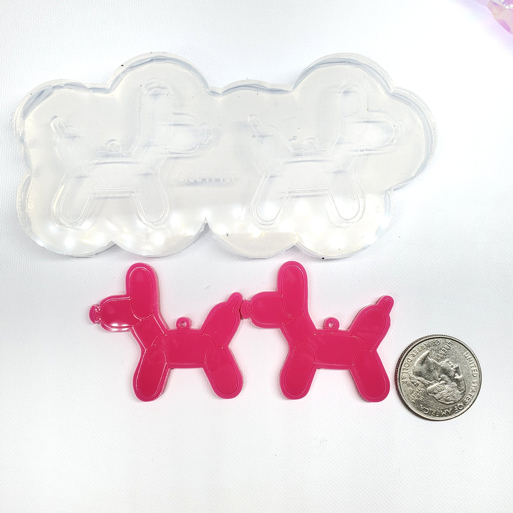 Balloon Dog Dangle Earrings Silicone Mold with Loop Hole(C2)