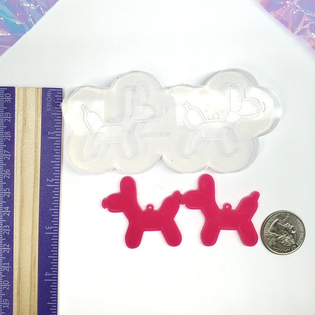 Balloon Dog Dangle Earrings Silicone Mold with Loop Hole(C2)
