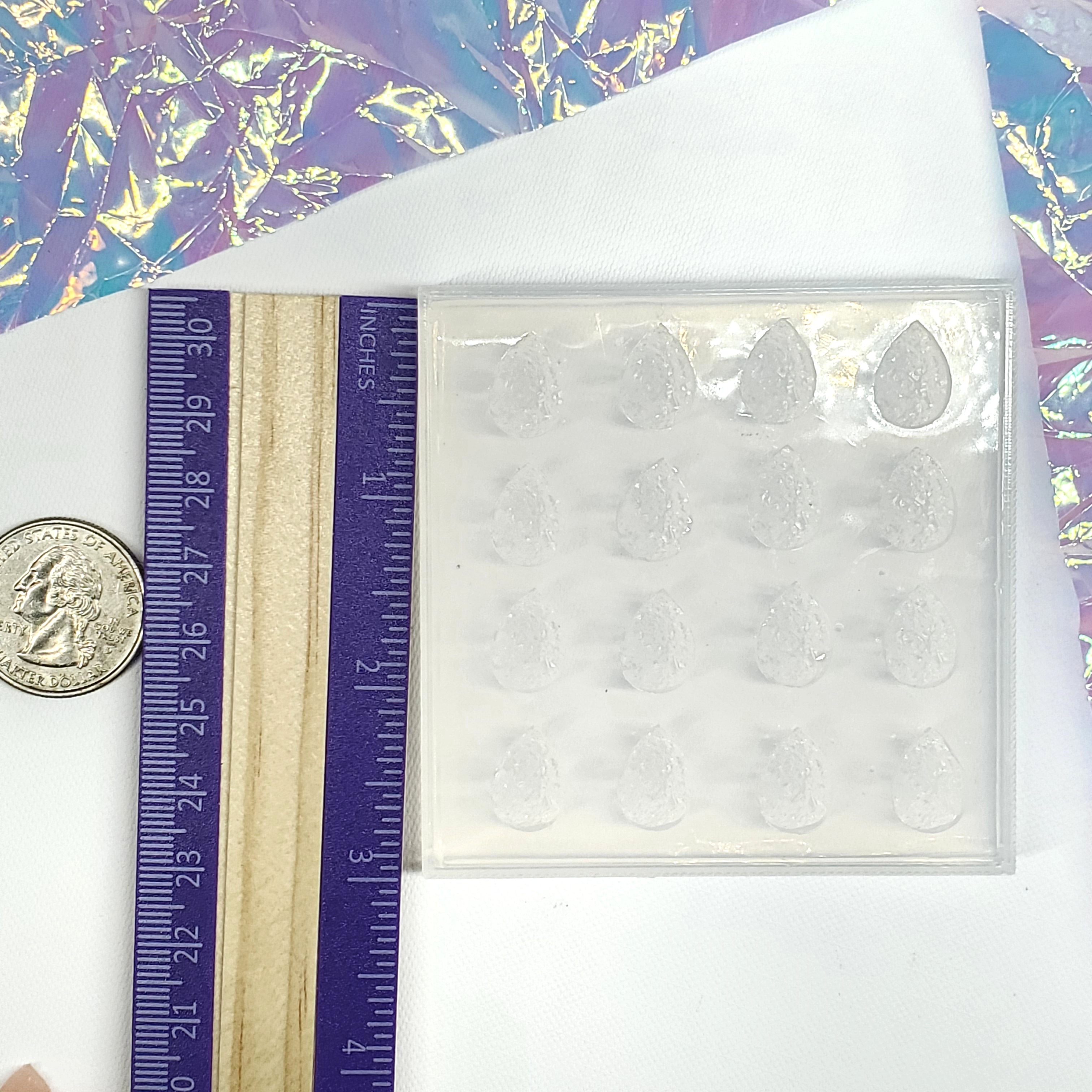 Tear Drop Druzy Silicone Mold 10mmx14mm, 8 Pairs(B1)