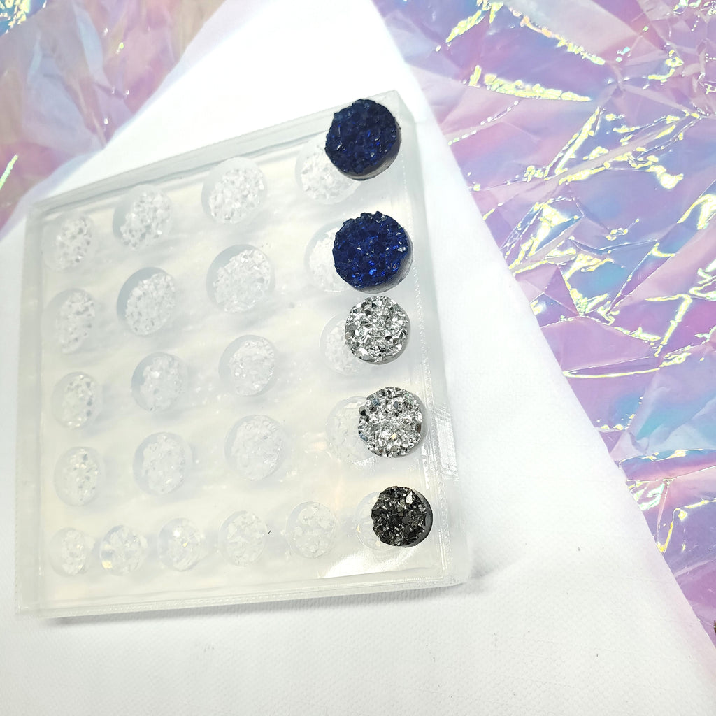 Variety Size Chunky Druzy Cabochon Silicone Mold | 8mm 10mm and 12mm Druzy Earrings Mold(B1)