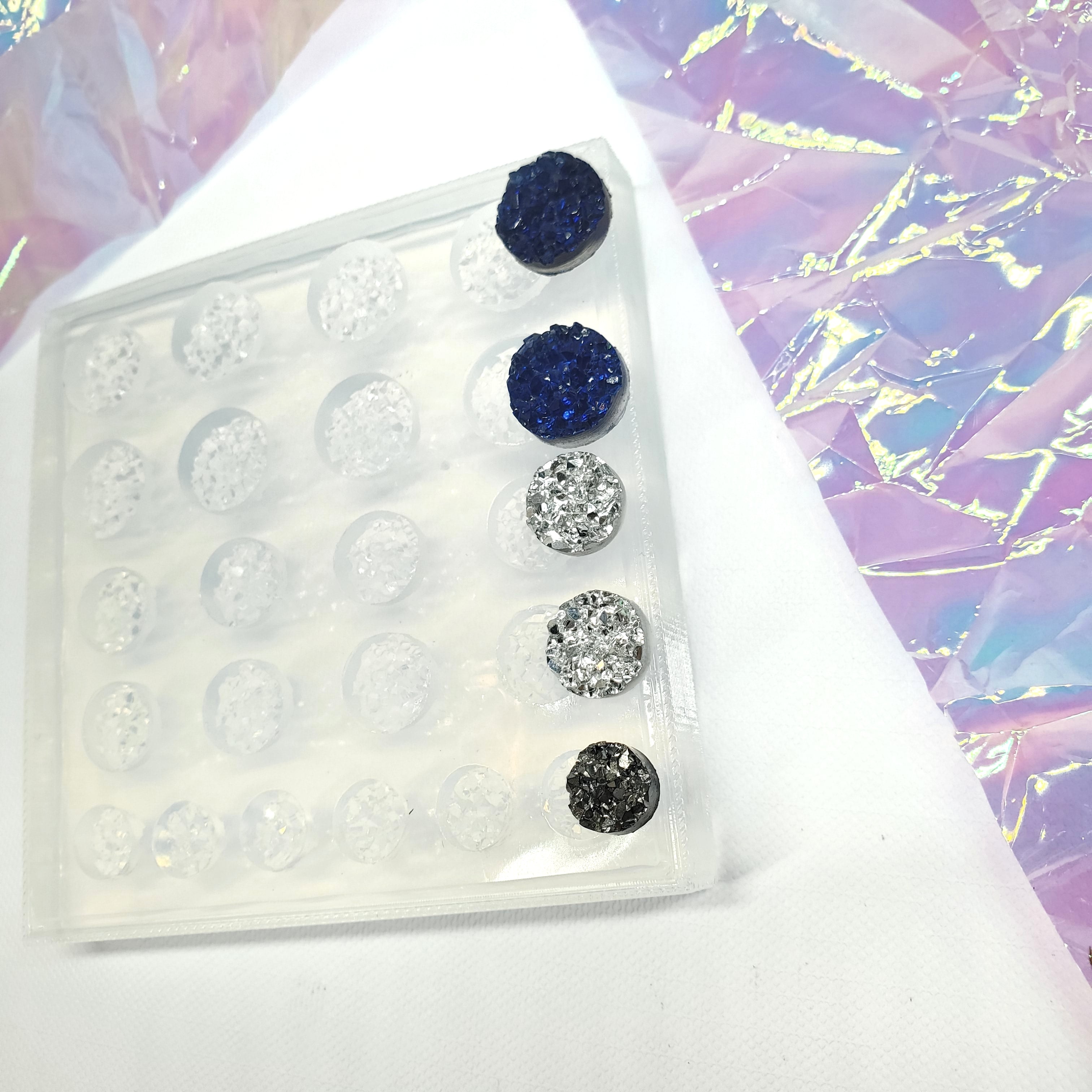 Variety Size Chunky Druzy Cabochon Silicone Mold | 8mm 10mm and 12mm Druzy Earrings Mold(B1)