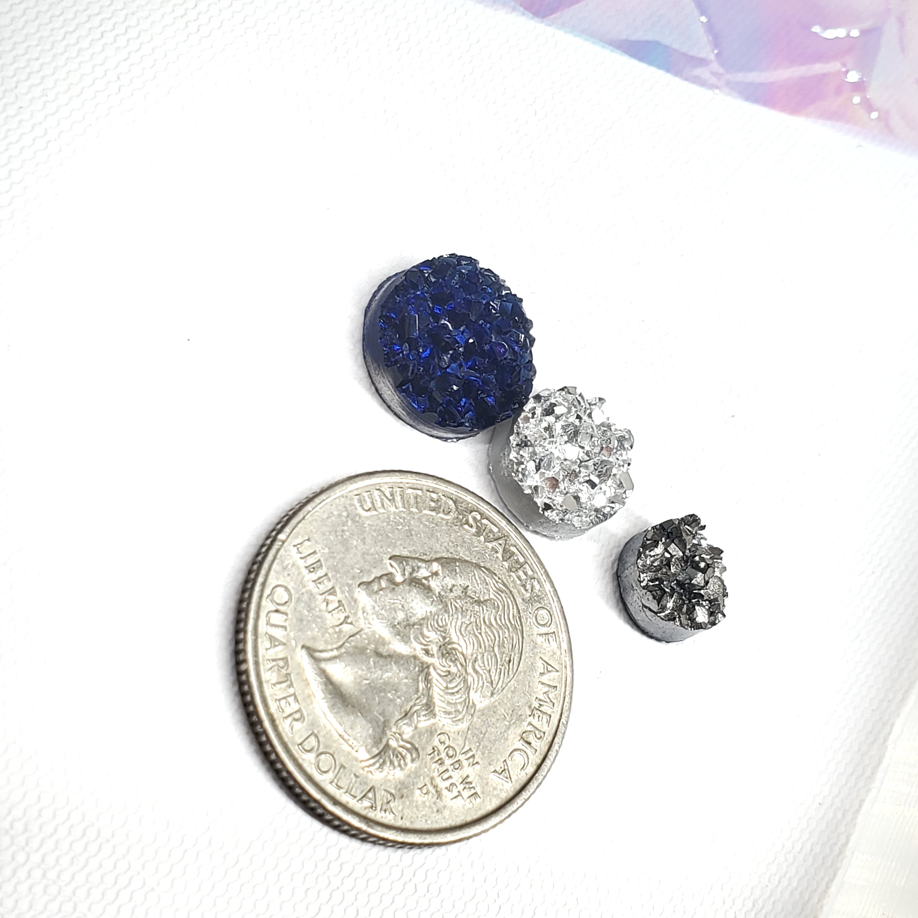 Variety Size Chunky Druzy Cabochon Silicone Mold | 8mm 10mm and 12mm Druzy Earrings Mold(B1)
