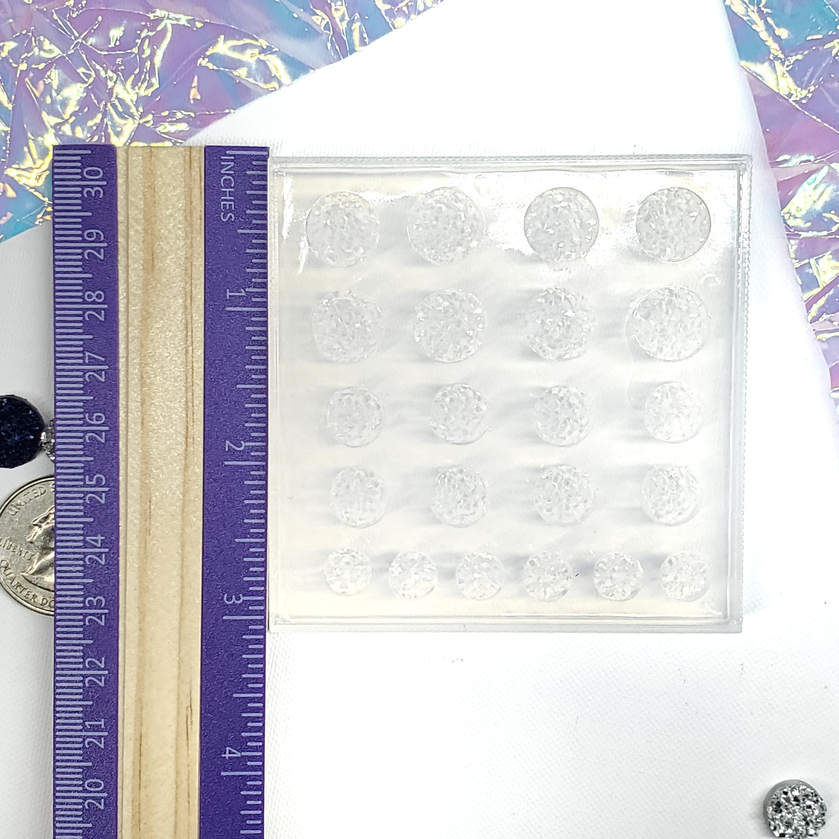Variety Size Chunky Druzy Cabochon Silicone Mold | 8mm 10mm and 12mm Druzy Earrings Mold(B1)