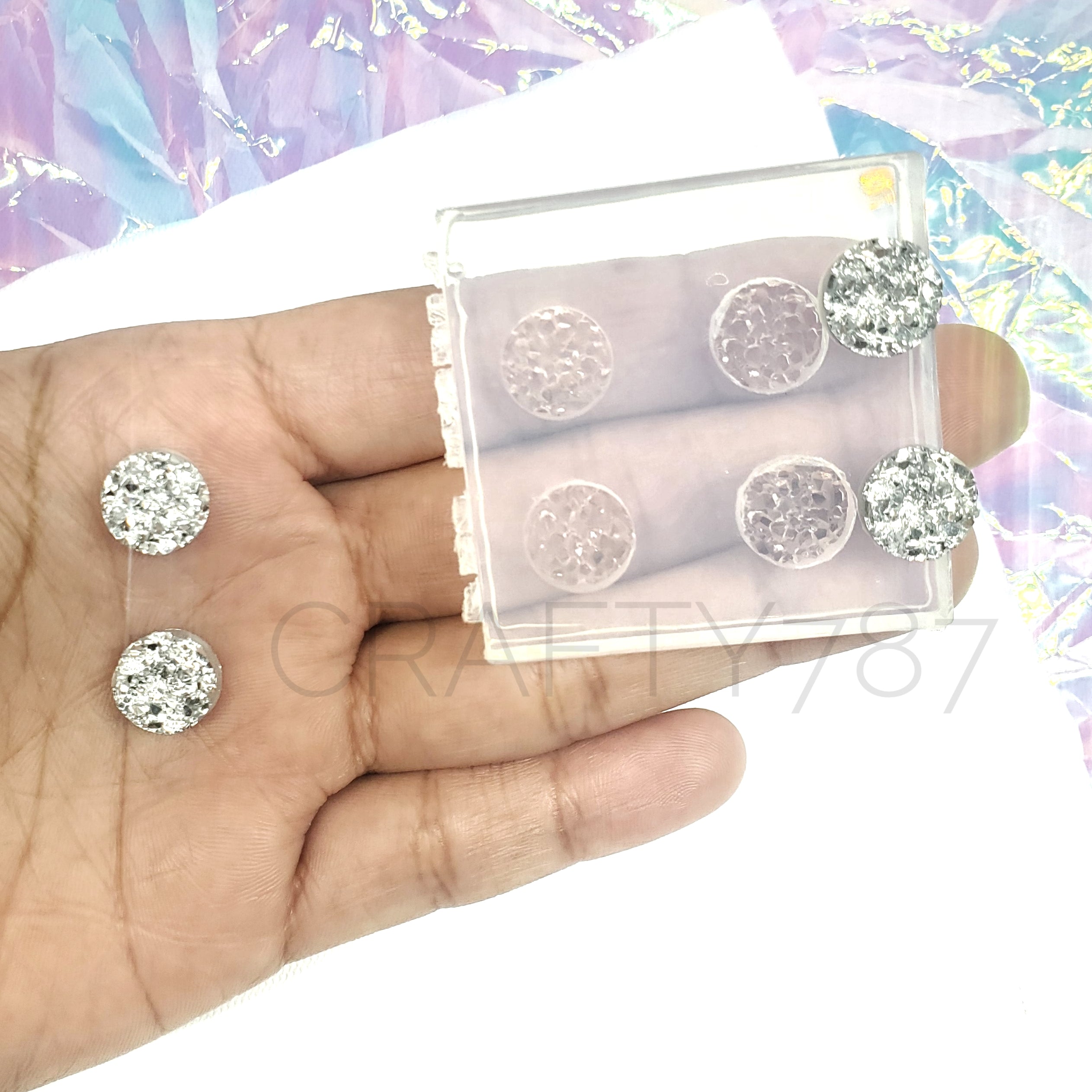 Druzy Circle Chunky Earring Silicone Mold 10MM
