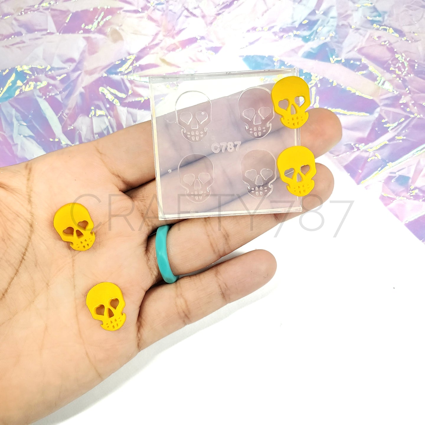 Sugar Skull Stud Earring Silicone Mold 10.7mm x 15mm(A11)