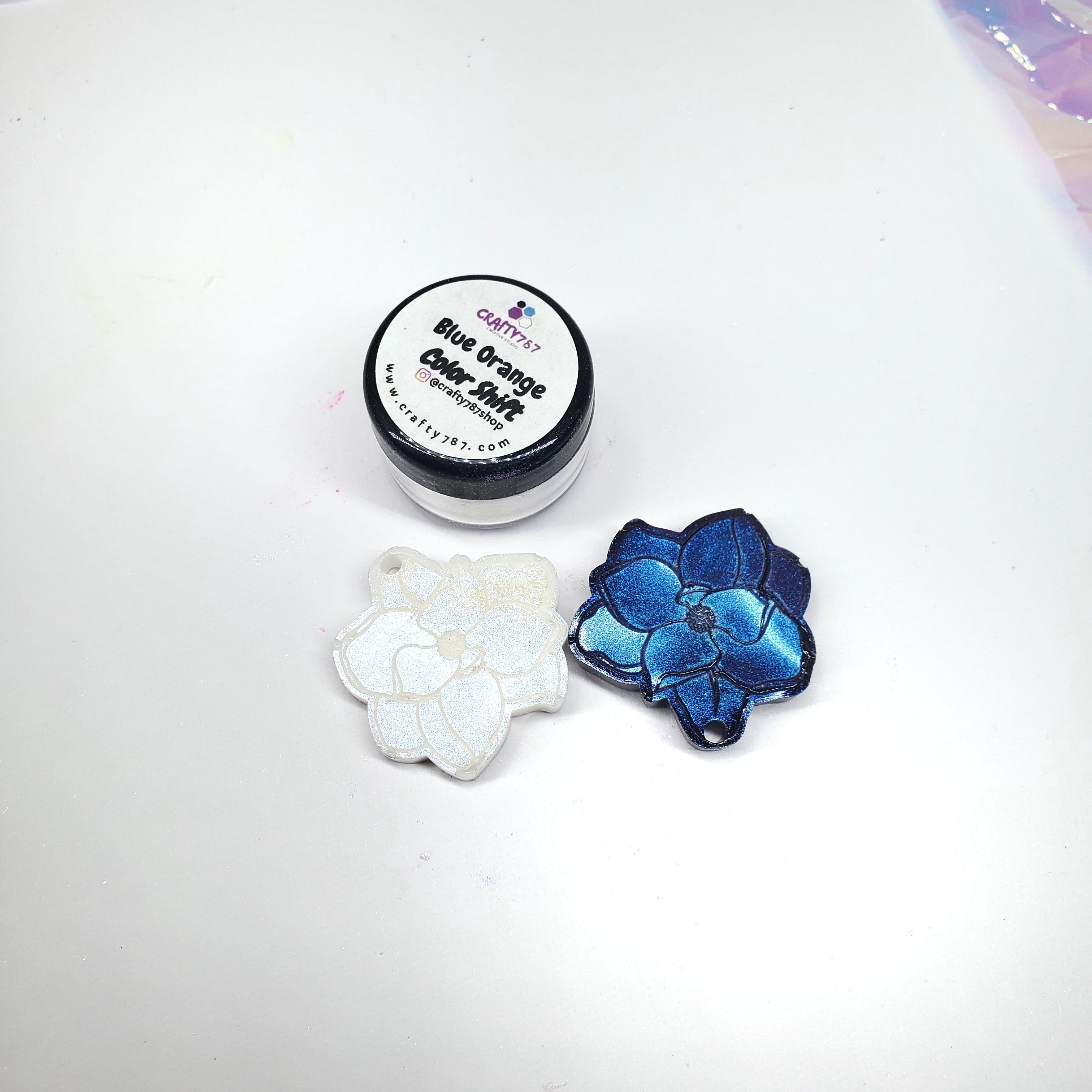 Blue Orange Color Shift Mica Pigment 5 Grams