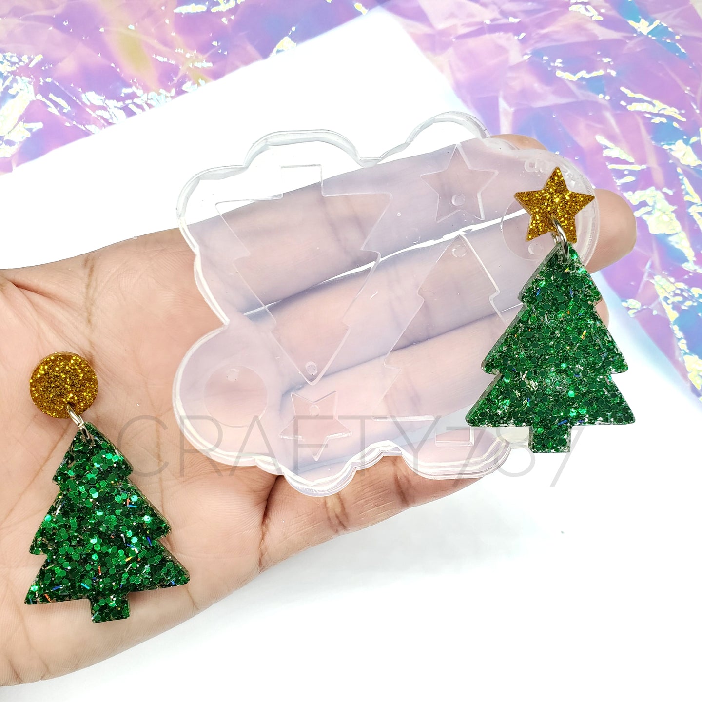 Christmas Tree Dangle Earring Mold(C6)