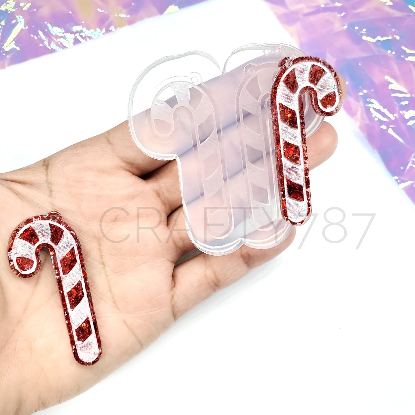 Candy Cane Dangle Earring Mold(C3)