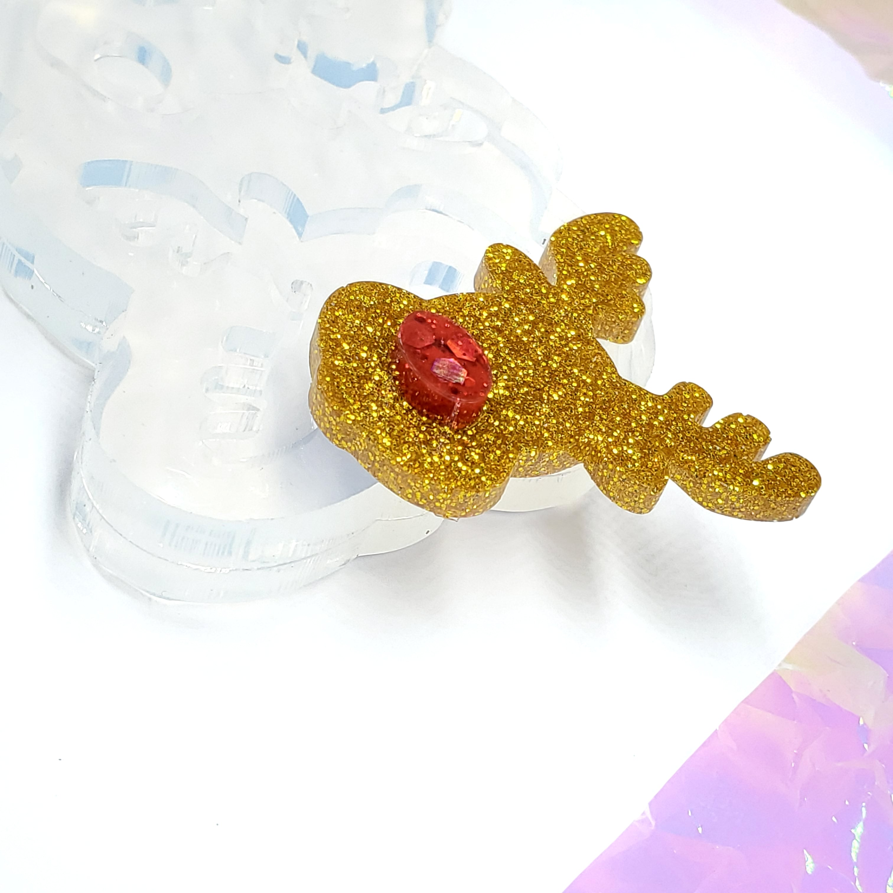Cute Reindeer Dangle Earring Mold with 3D Nose | Christmas Mold(C3)