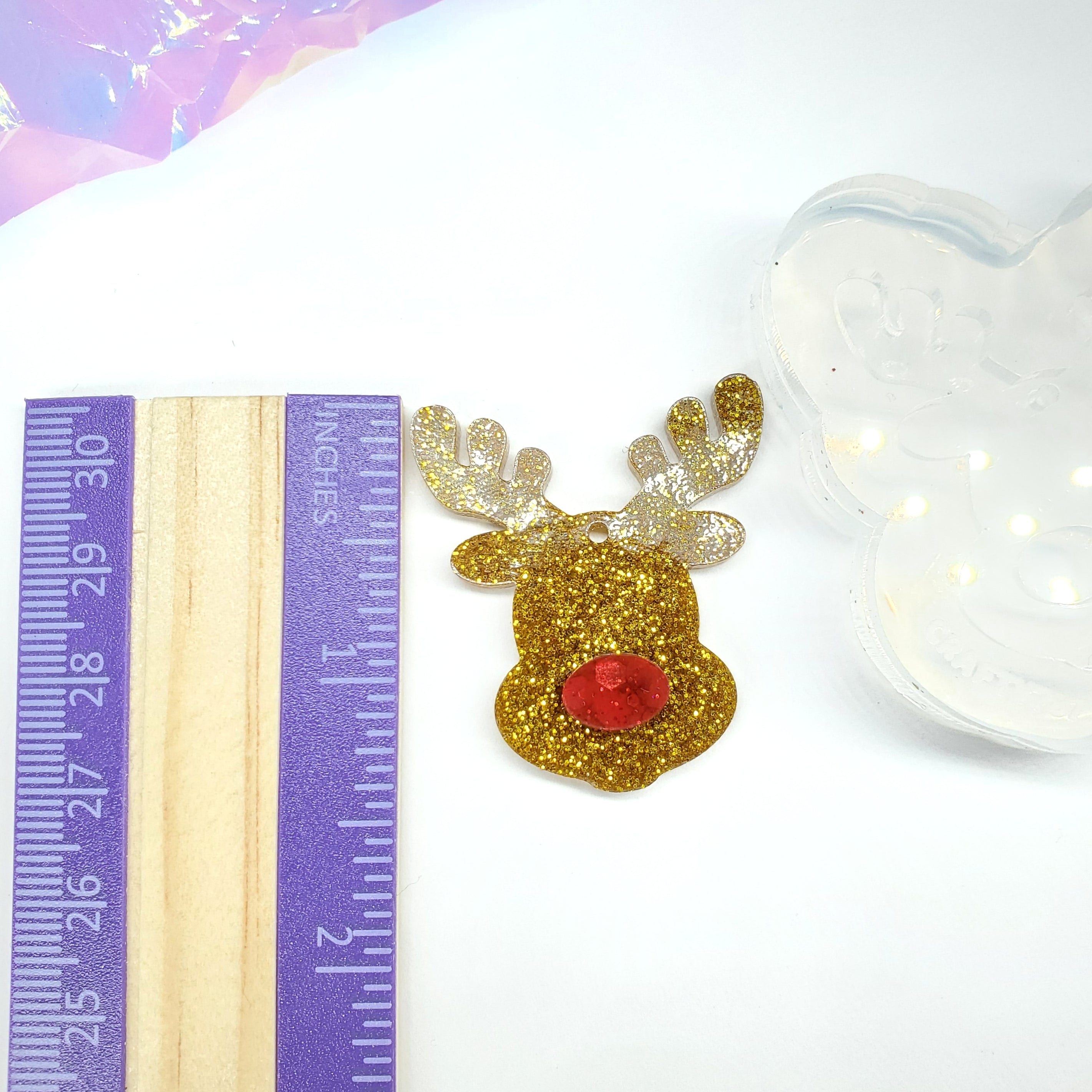 Cute Reindeer Dangle Earring Mold with 3D Nose | Christmas Mold(C3)