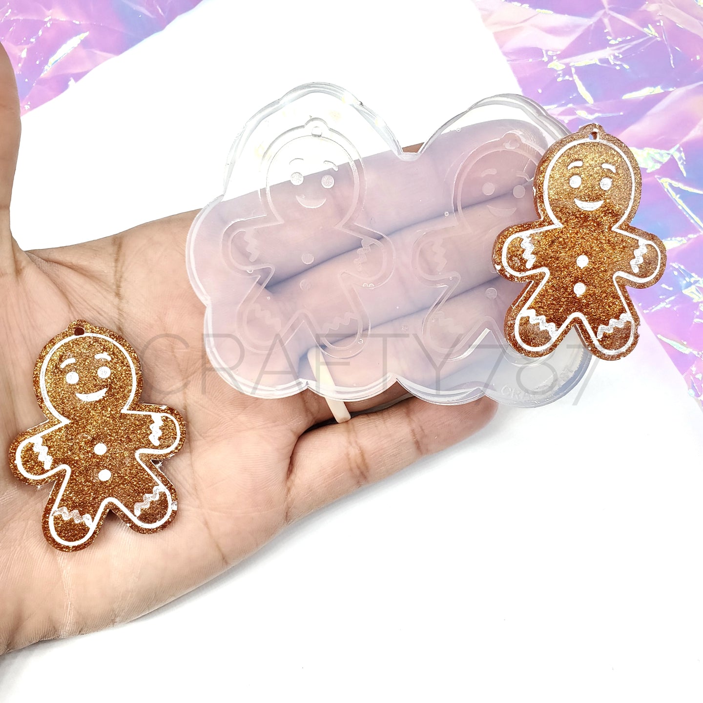 Cute Gingerbread Man Cookie Earring Mold(C3)