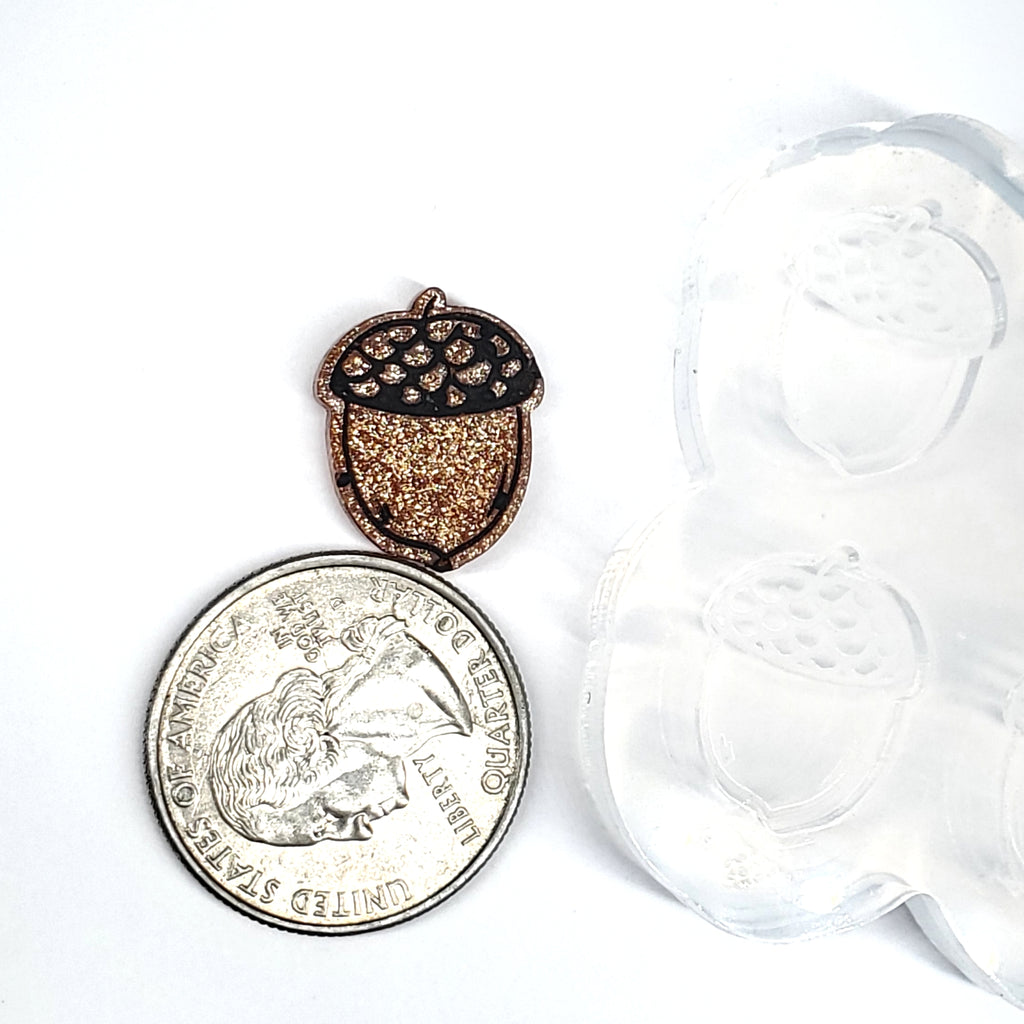 Cute Fall Acorns Stud Silicone Mold(A9)