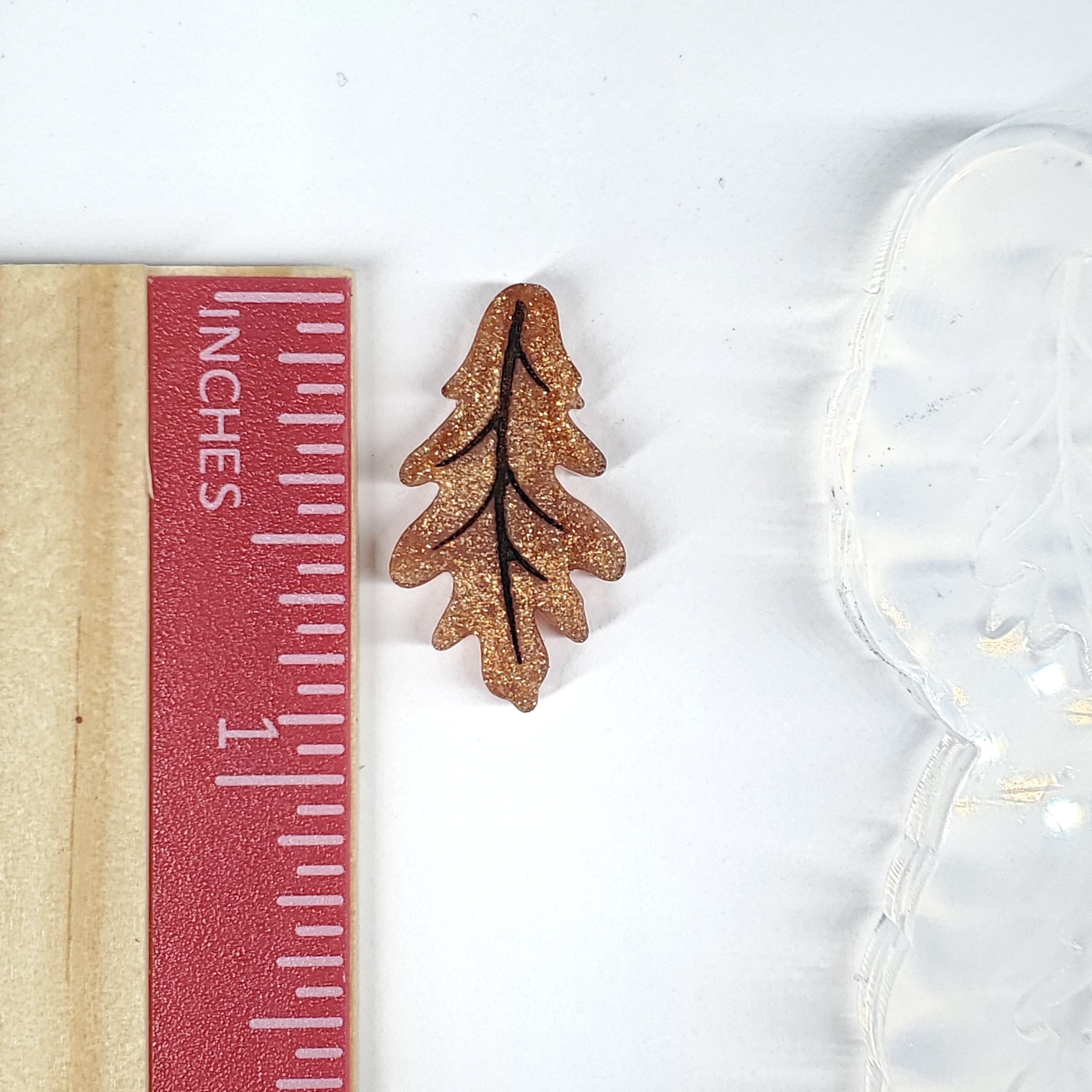 Fall Leaf Common Oak Stud Earring Silicone Mold(A9)