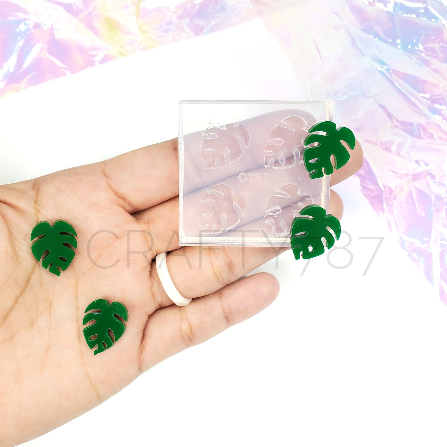 Monstera Leaf Stud Eaering Silicone Mold(B6)