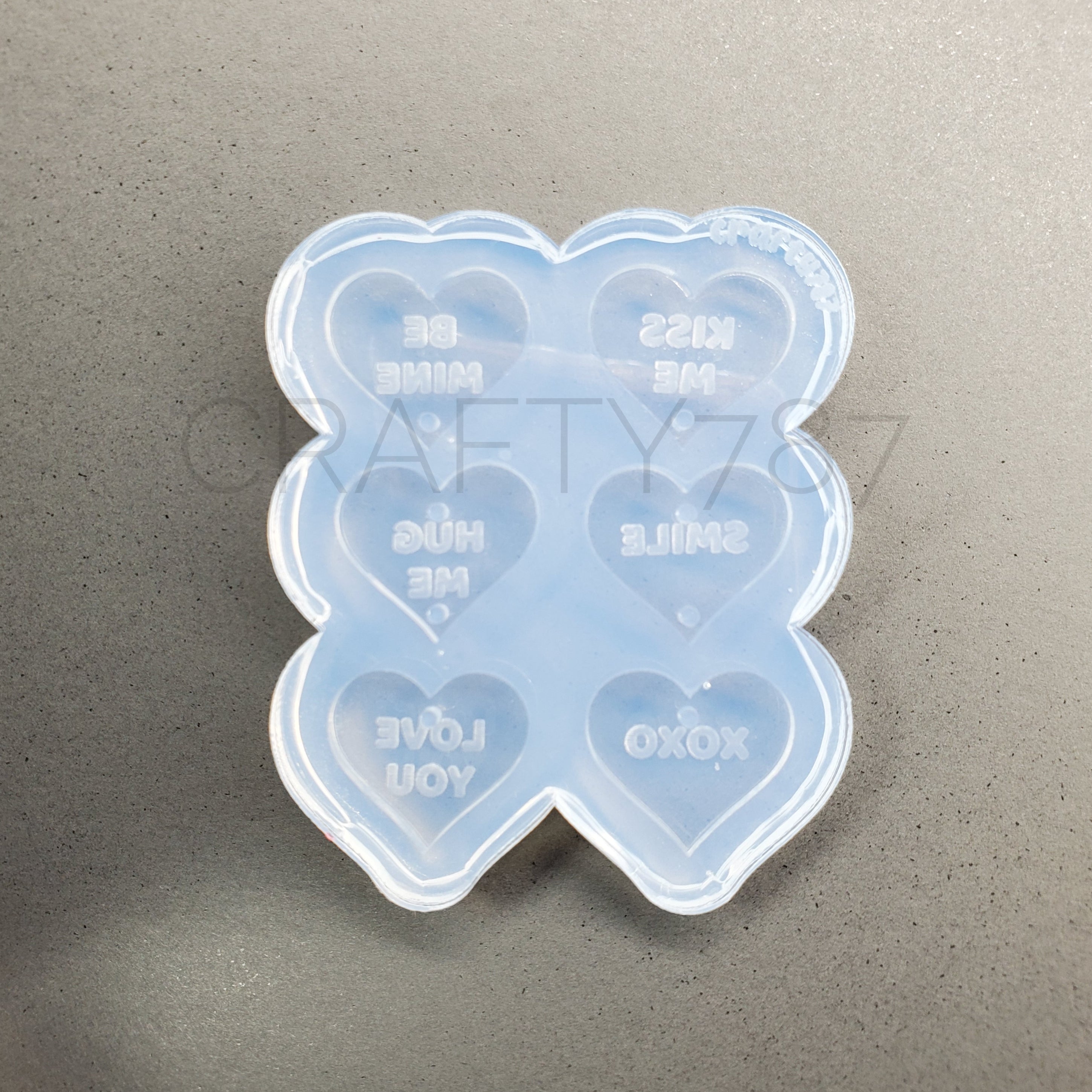 Heart Candy with Words Dangle Earring Mold (D2)