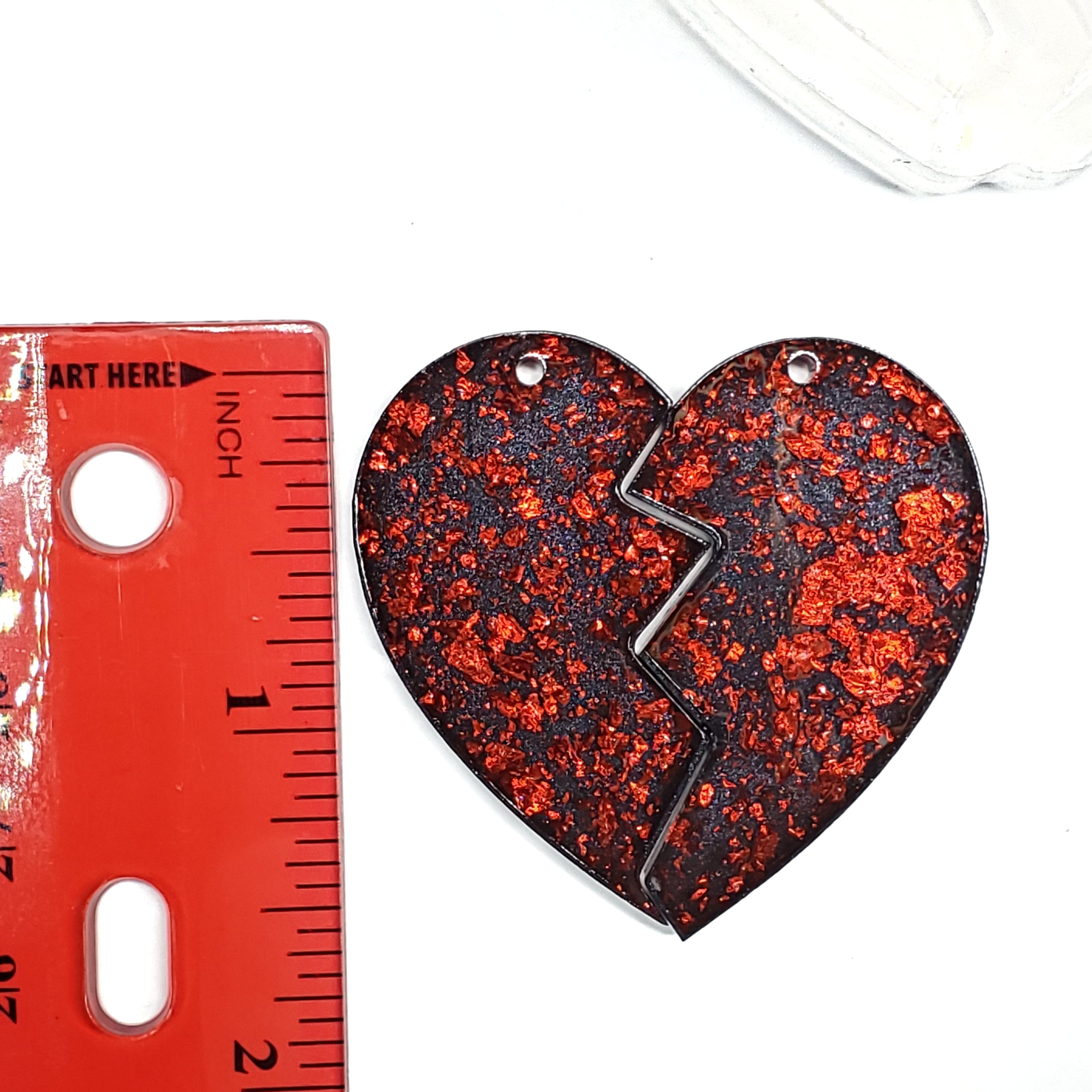 Plain Broken Heart Dangle Earring Silicone Mold (D2)