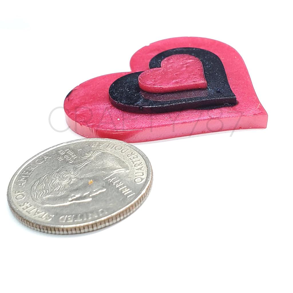 Heart Layered Dangle Earring Silicone Mold