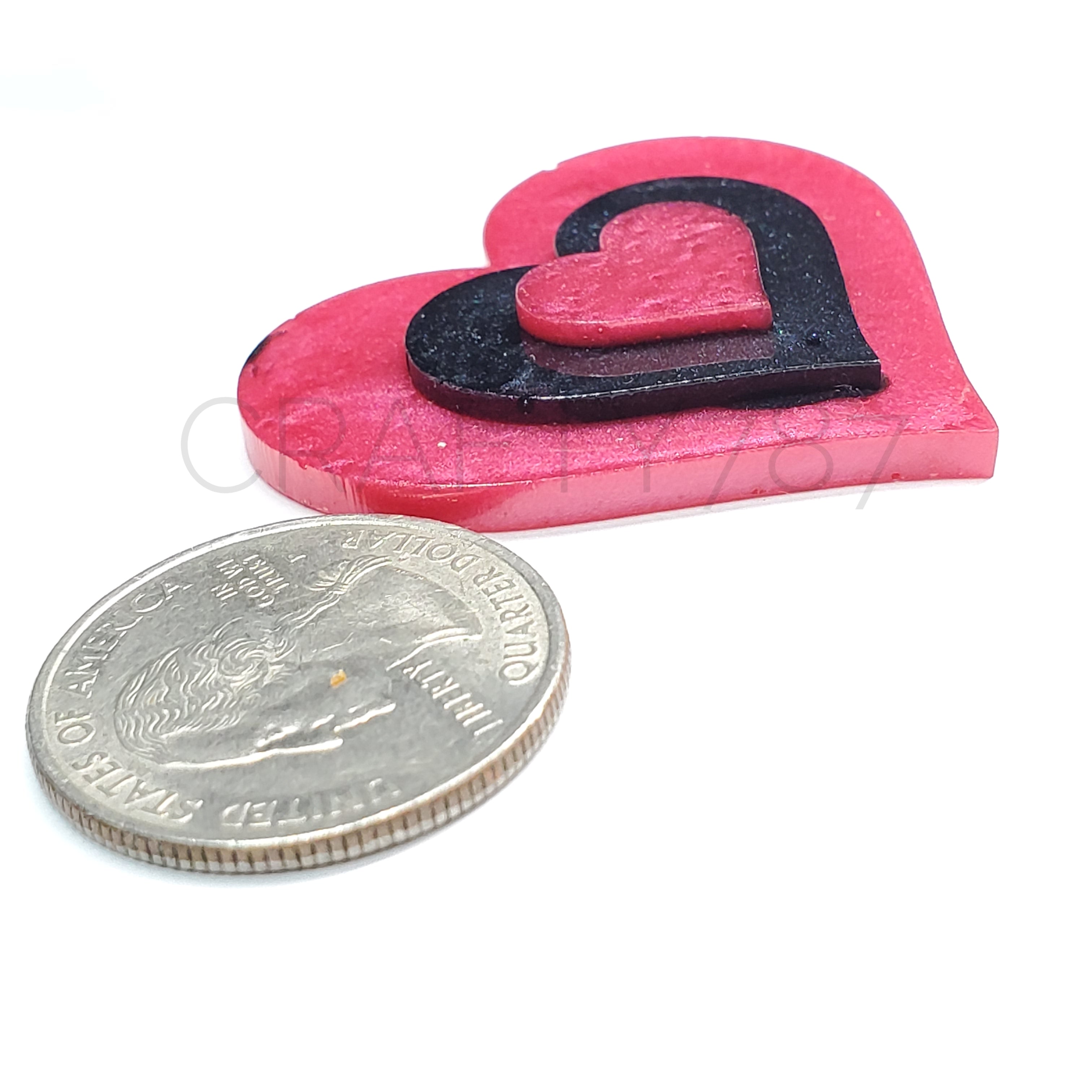 Heart Layered Dangle Earring Silicone Mold