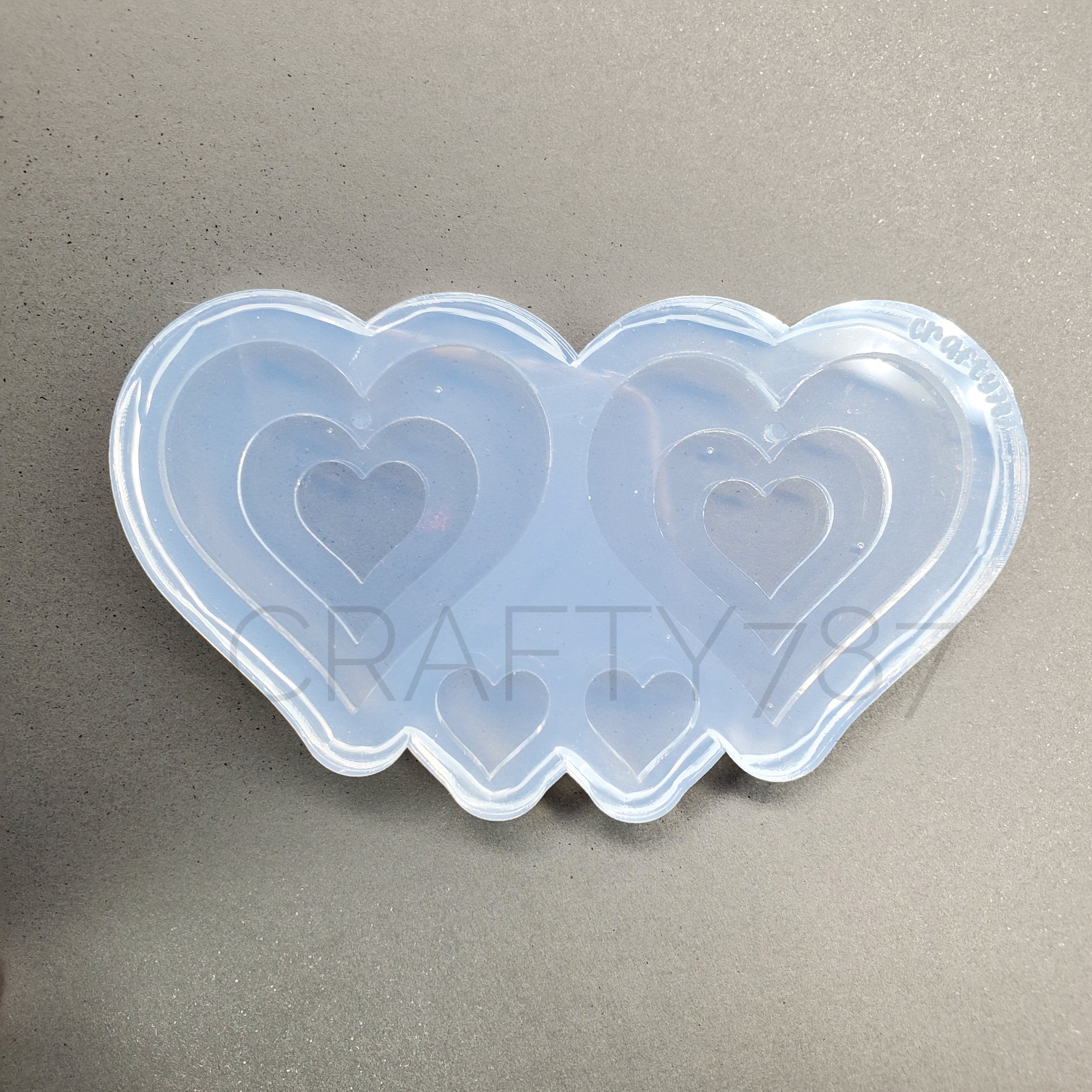 Heart Layered Dangle Earring Silicone Mold