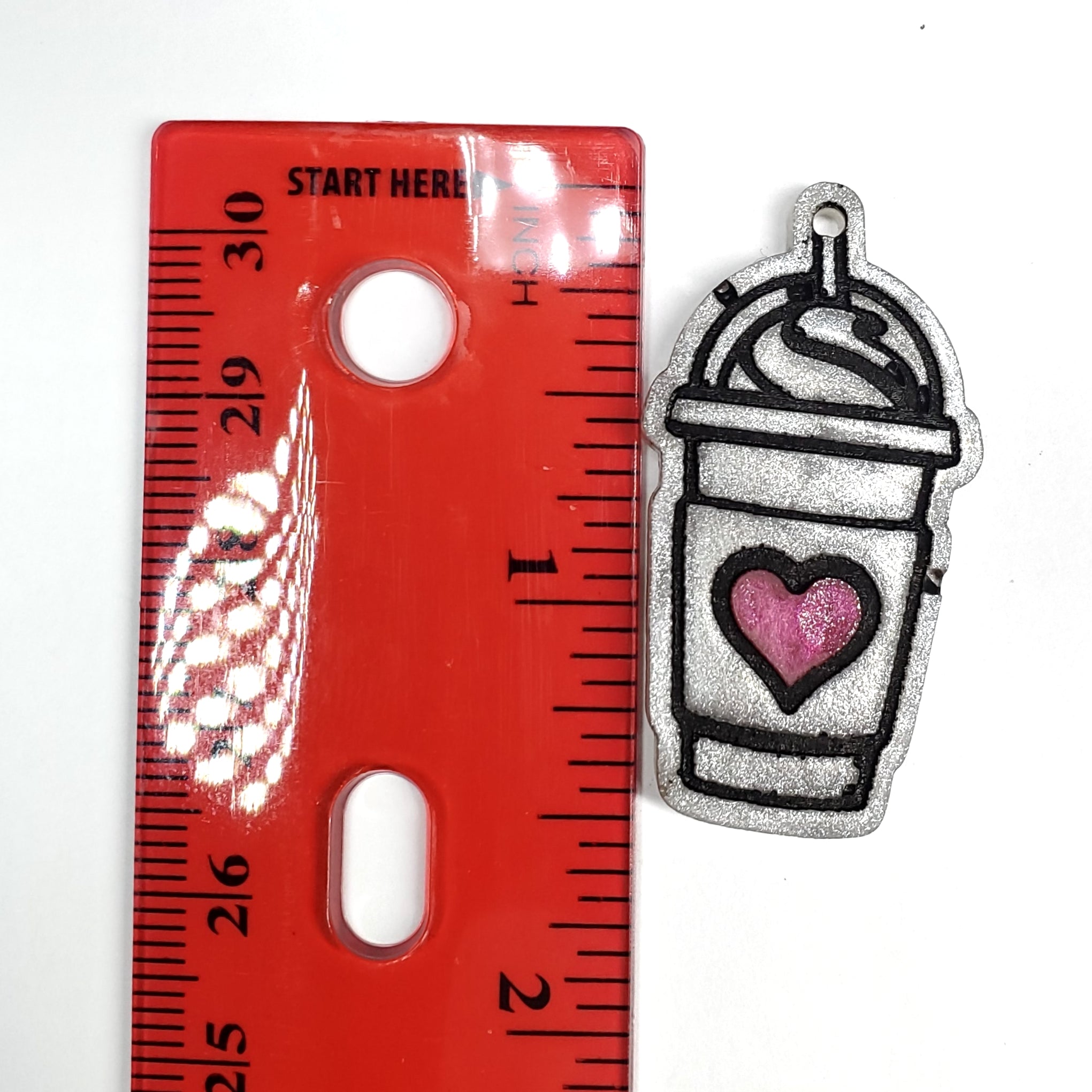 Cold Coffee with Heart Dangle Silicone Mold 1.5in(C1)