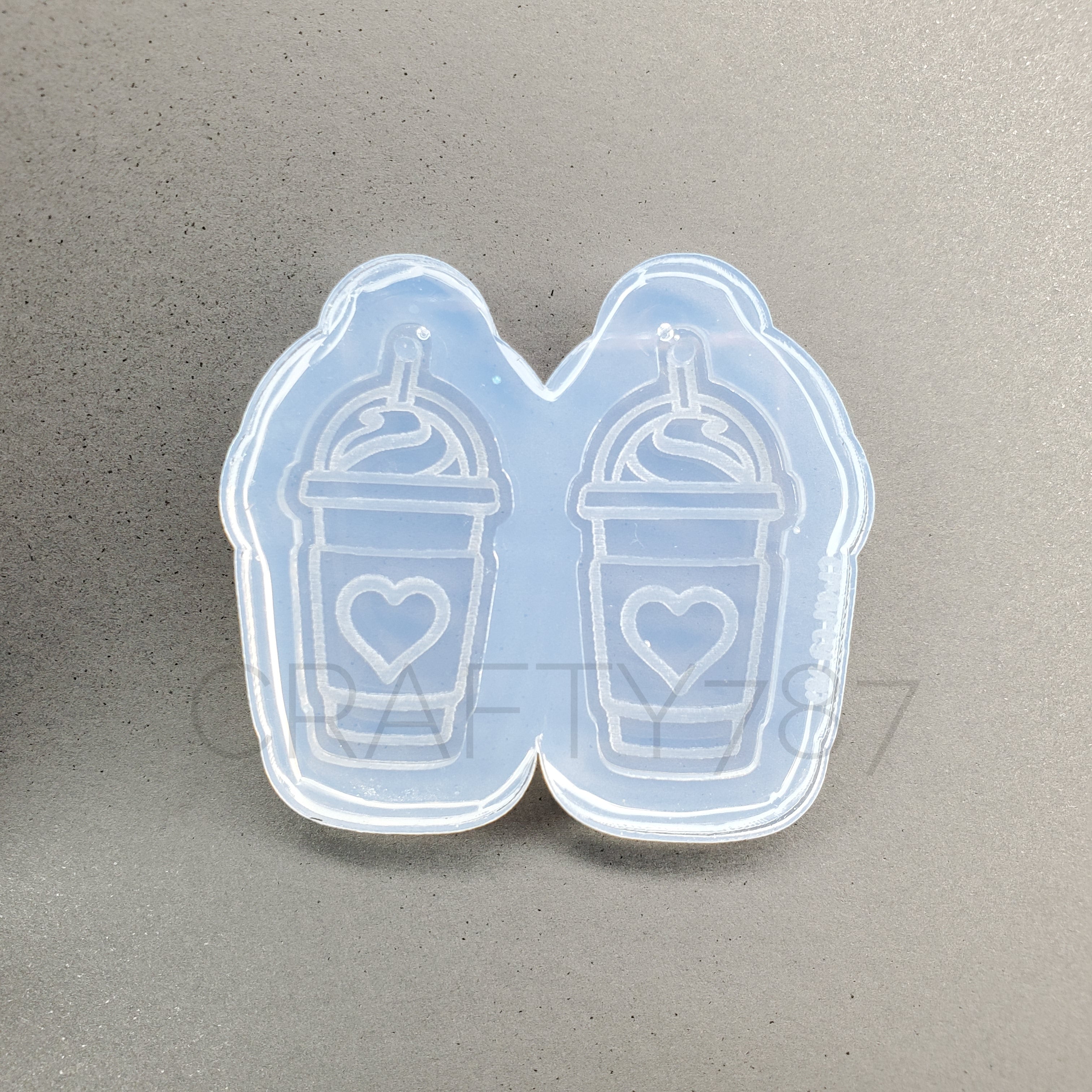 Cold Coffee with Heart Dangle Silicone Mold 1.5in(C1)