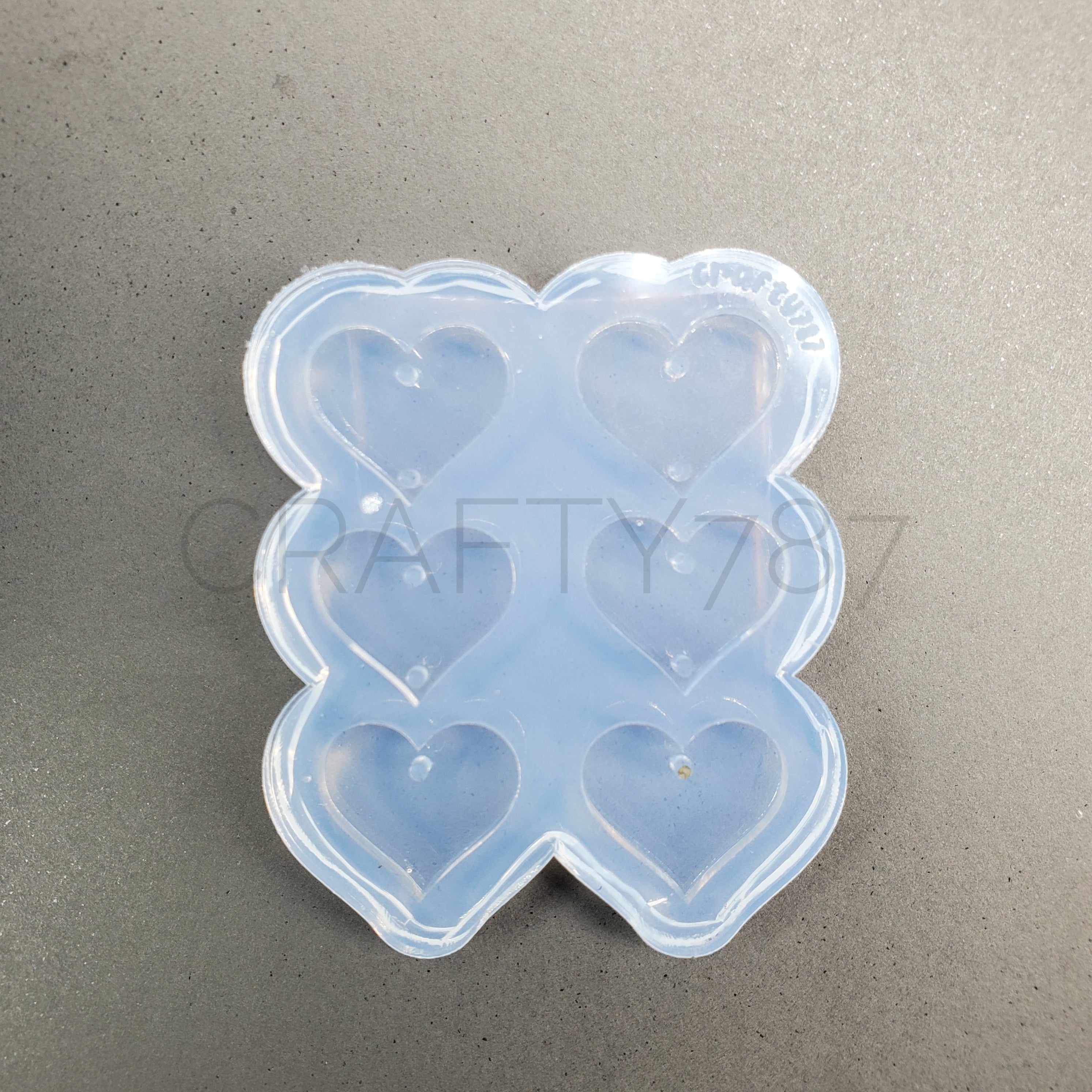 Plain 3 Heart Dangle Earring Silicone Mold (D3)