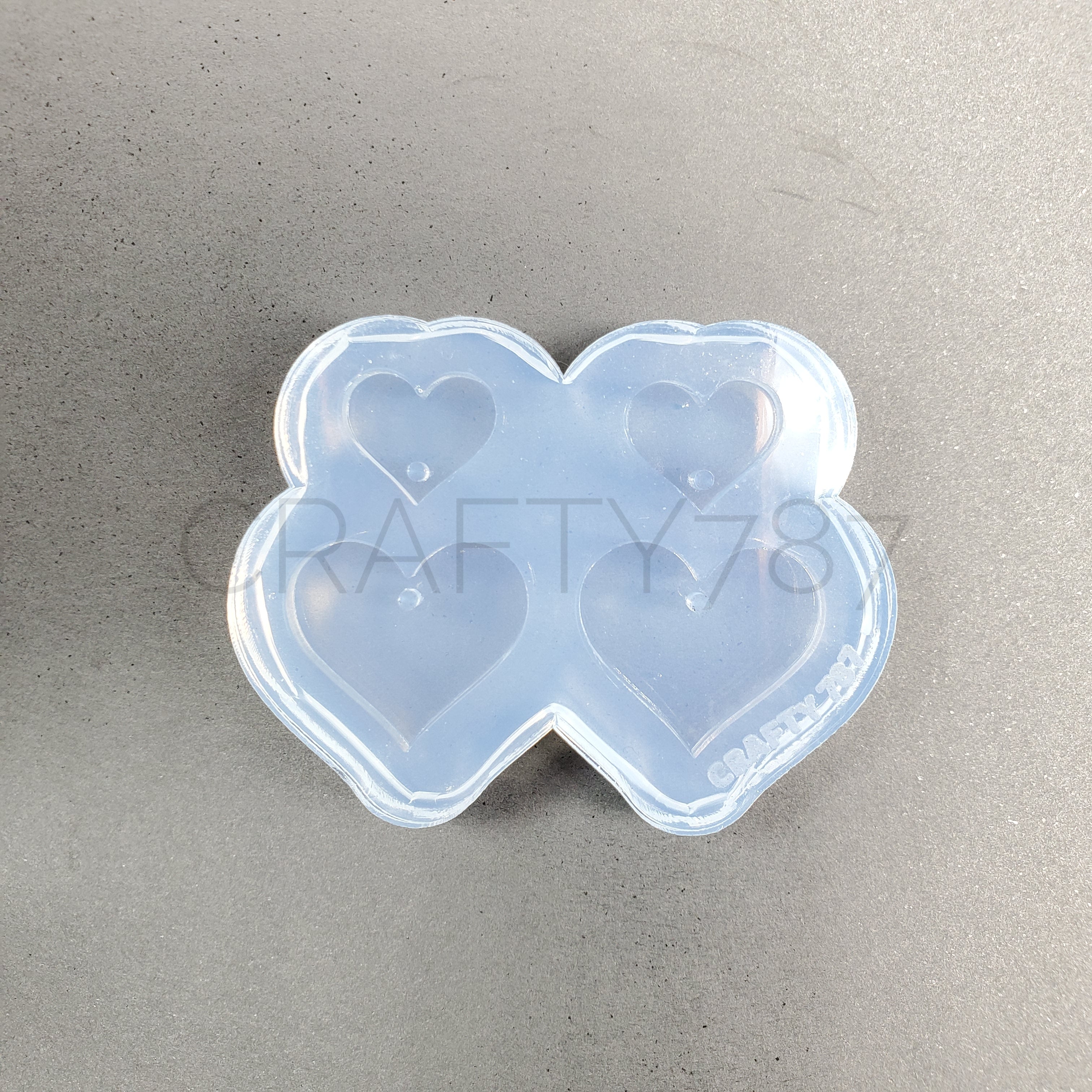 Two size Heart Dangle Set Earring Mold (D2)