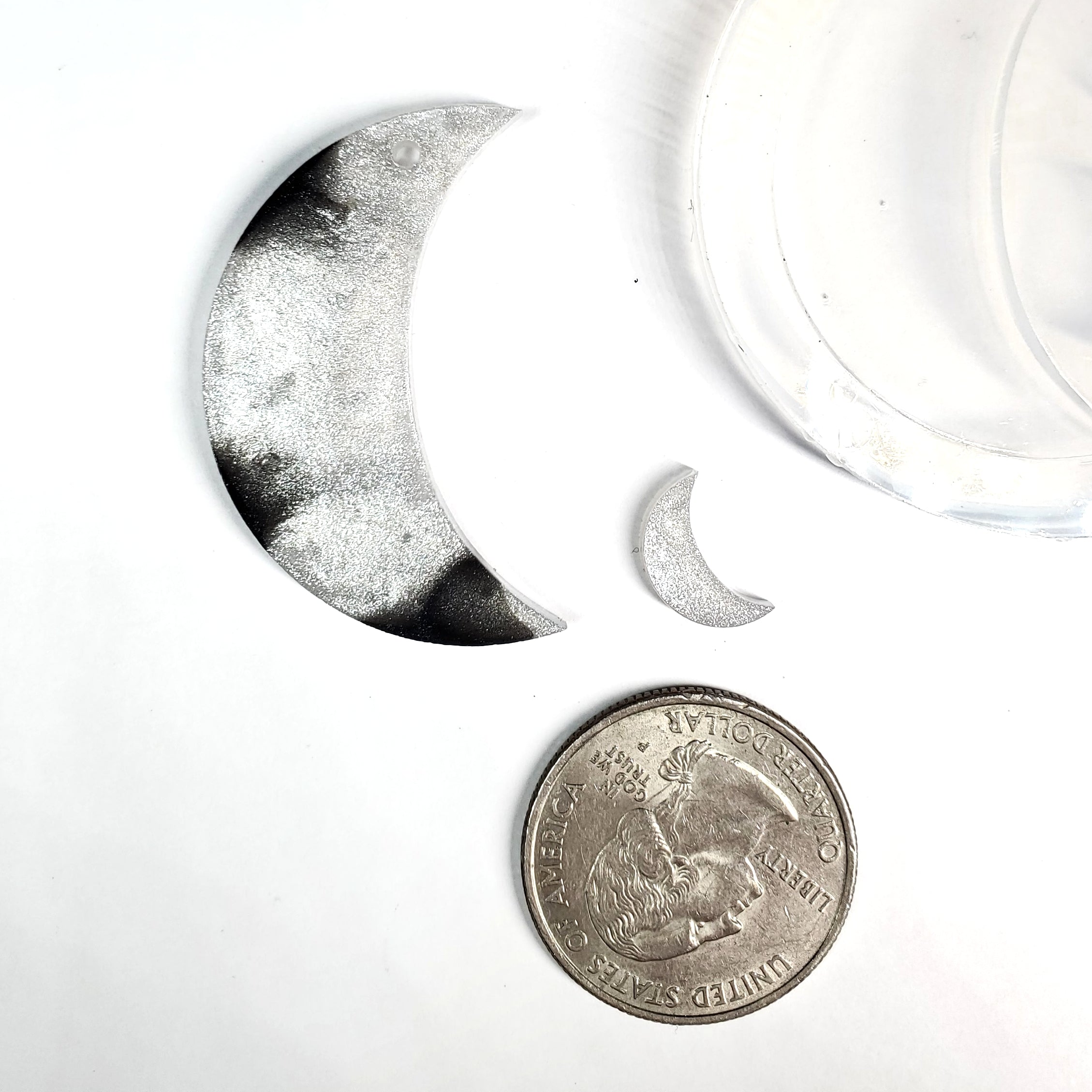 Moon Dangle Earrings Silicone Mold with 2 mini Moons (C12)