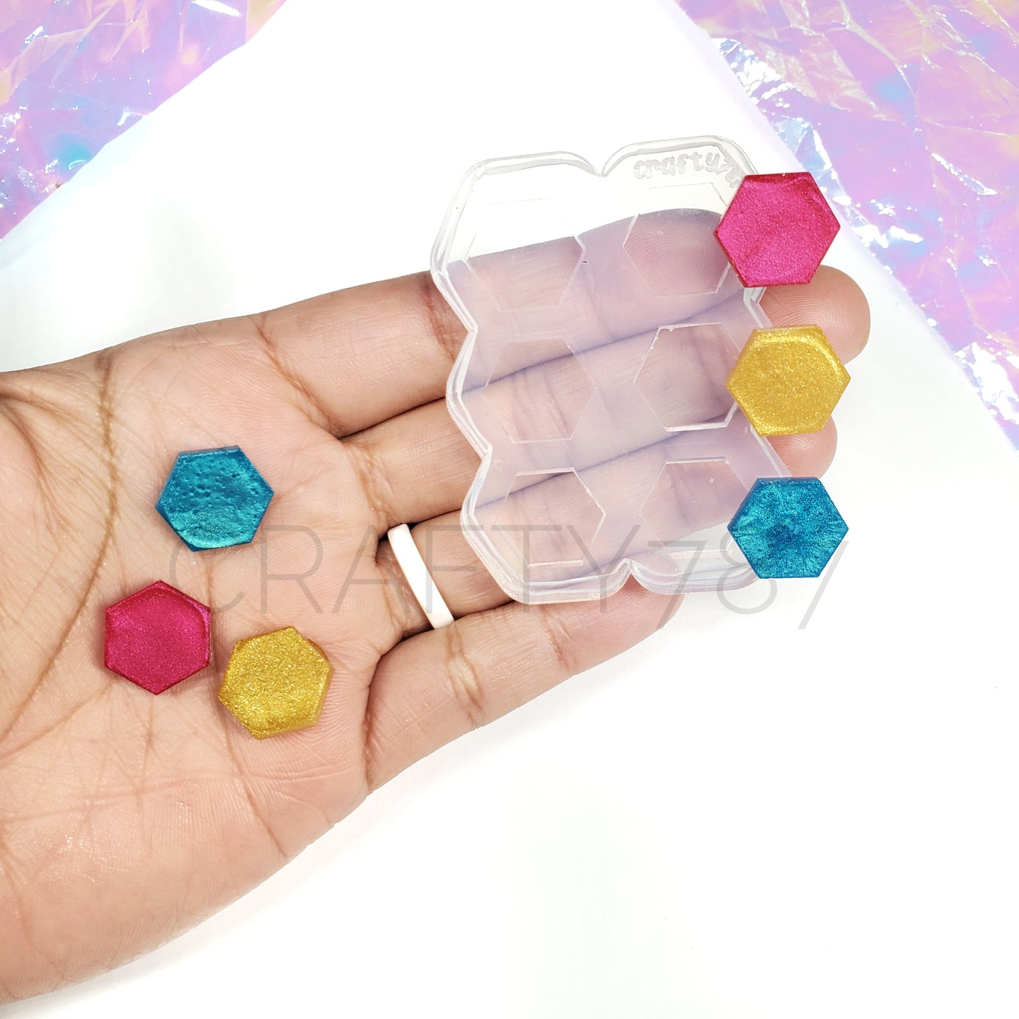 Hexagon Studs Silicone Mold 15mm x 13mm (B8)