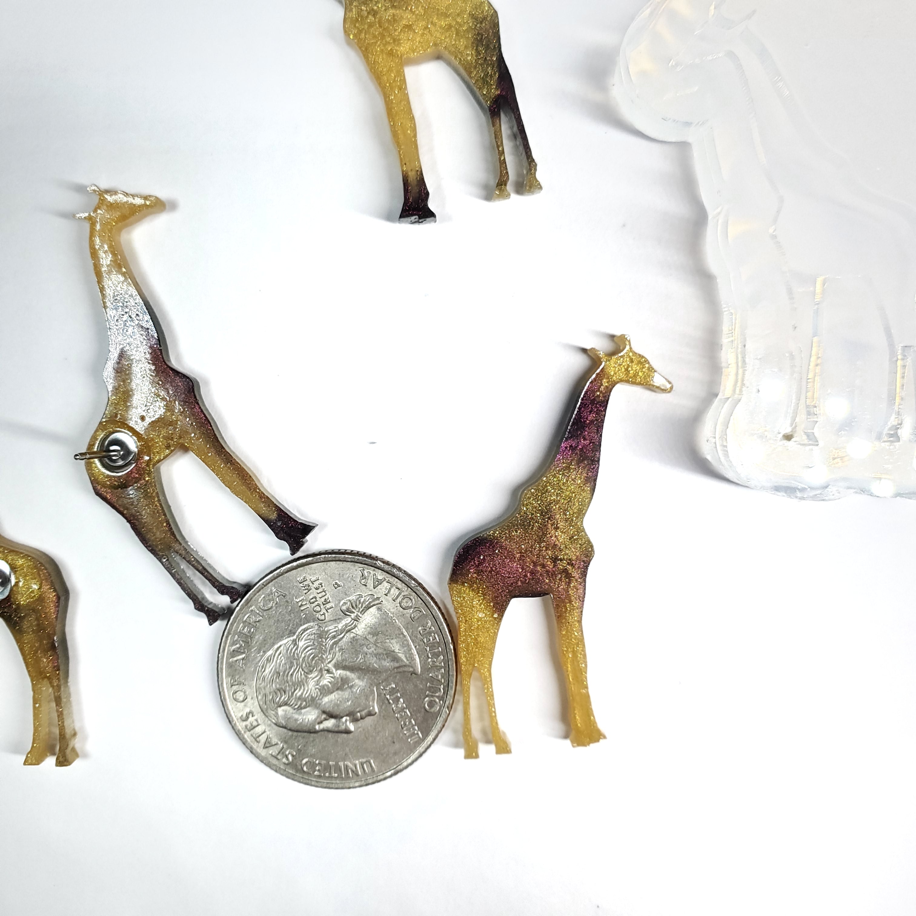 Giraffe / Jirafa Large Studs Earring Mold 2 Pairs (C11)