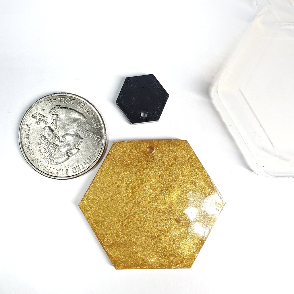 Love Hexagon Dangle Earrings Mold (D2)