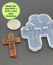 Load image into Gallery viewer, Cross Dangle Earring Silicone Mold, Keychain Mold (C14)
