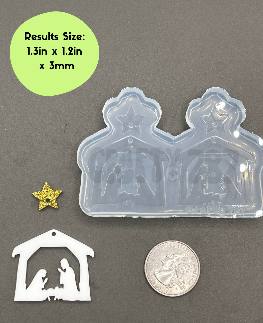 Nativity Dangle Earring Silicone Mold (C14)