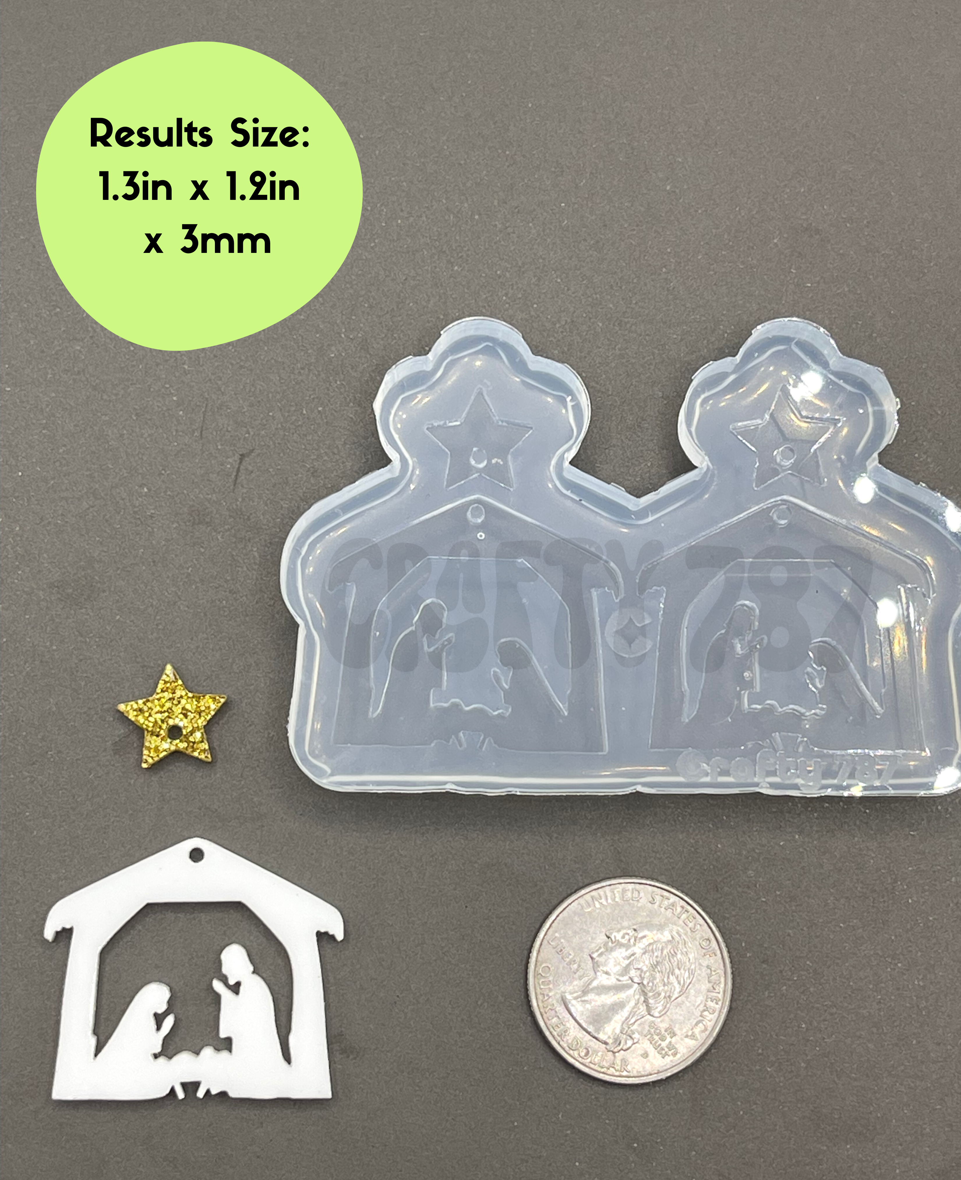Nativity Dangle Earring Silicone Mold (C14)