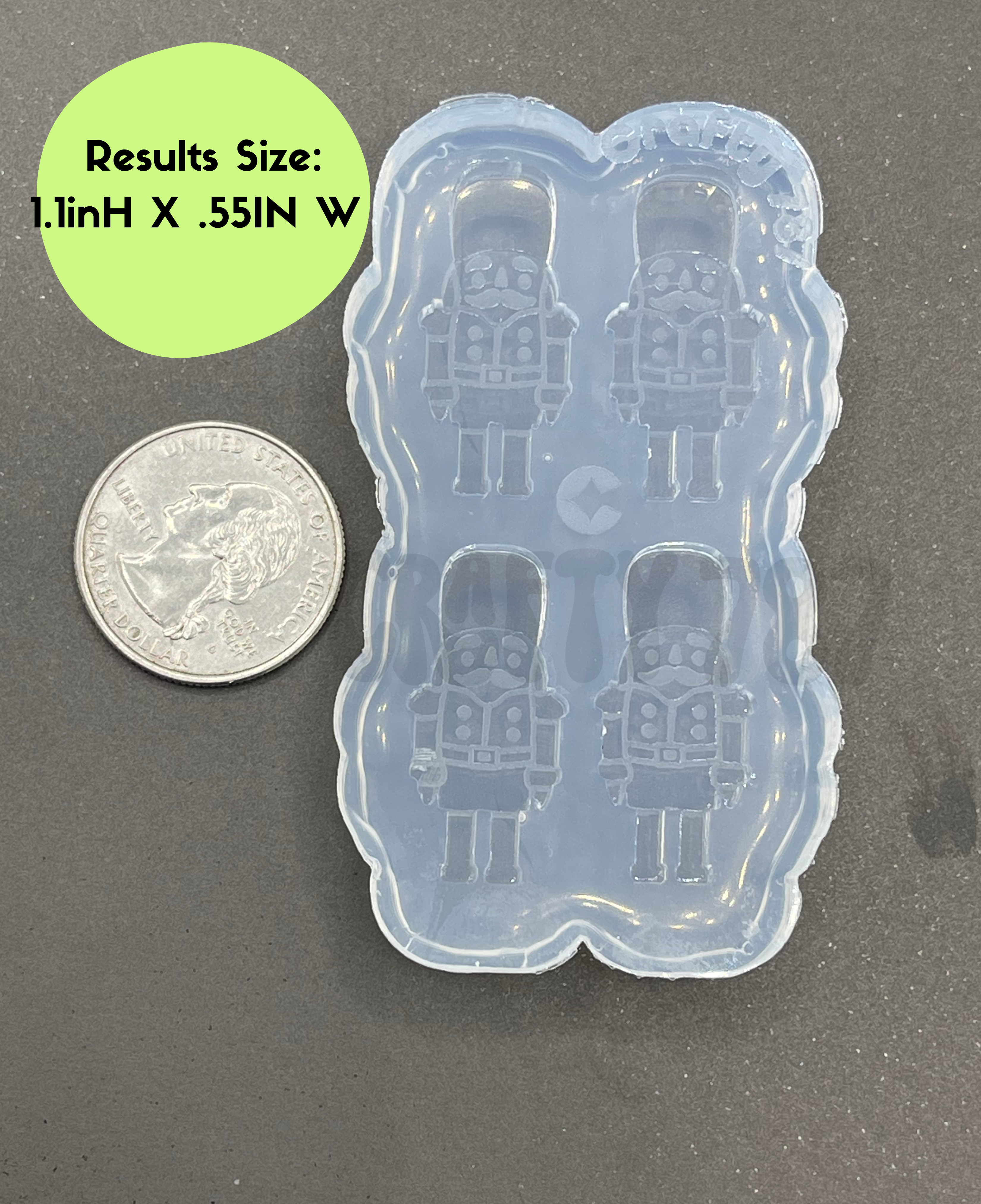Nutcracker Stud Earring Silicone Mold, Bits molds (A14)