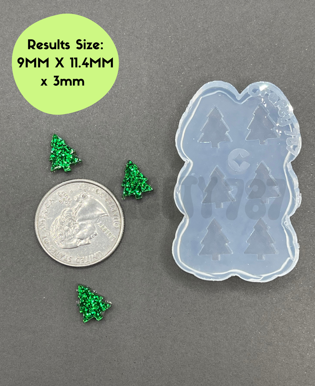 Mini Christmas Tree Stud Earring Silicone Mold (A14)