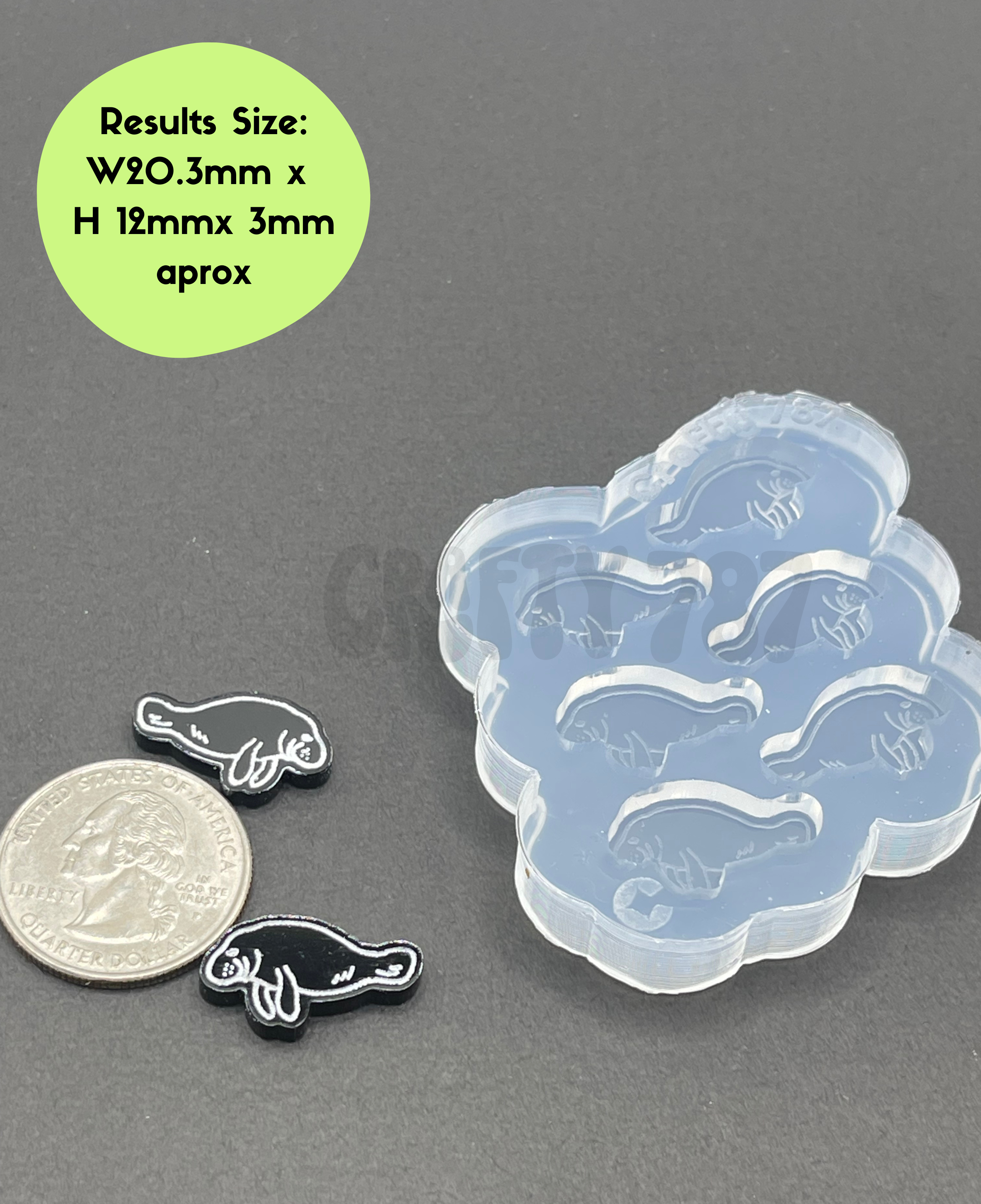 Manatee Earring/Bits Silicone Mold (A13)