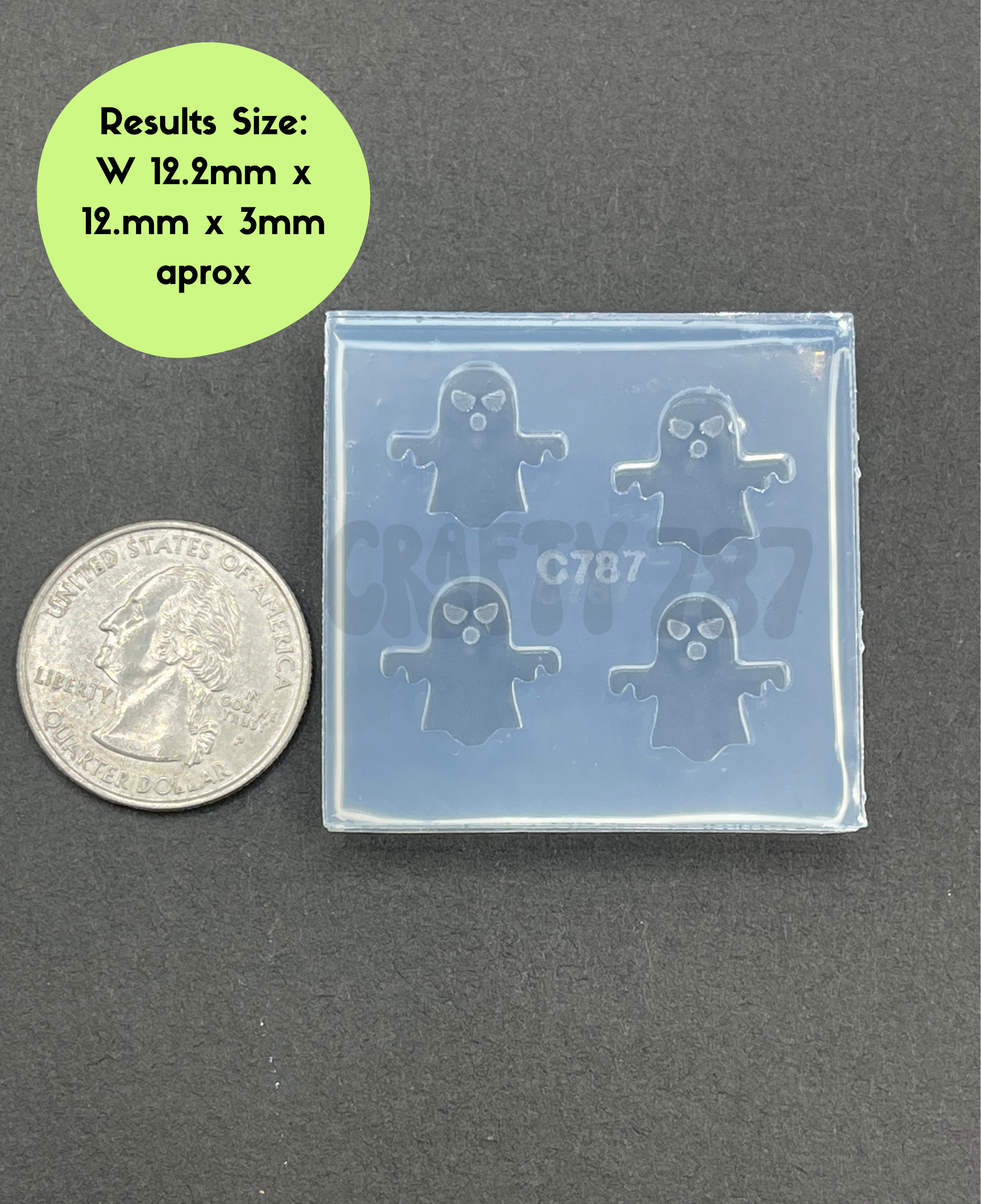 Ghost Studs Earring/Bits Silicone Mold, Resin Mold & More (A13)